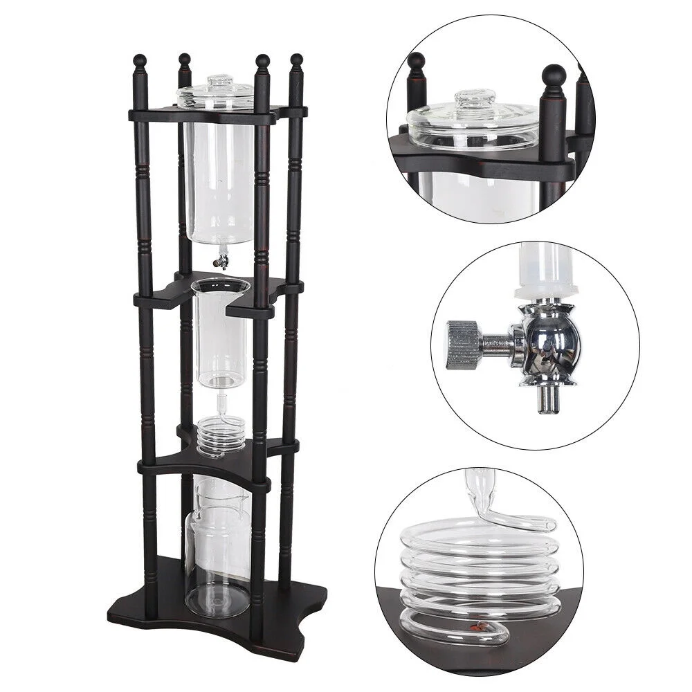 Cold Brew Coffee Maker Glass Dutch Coffee Dripper Ice Drip Coffee Tower 2500ml 28*24.5*115 Cm