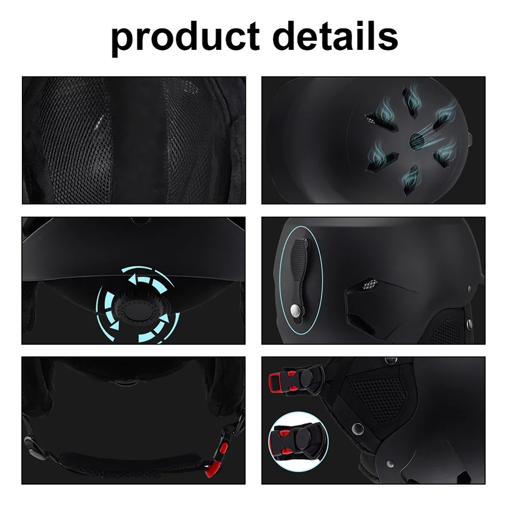 Ski Mirror Elastic Band Winter Warm Cycling Helmets, Adjustable Motorcycle Electric Bike Safety, Men Women Ski Snowboard Helmets