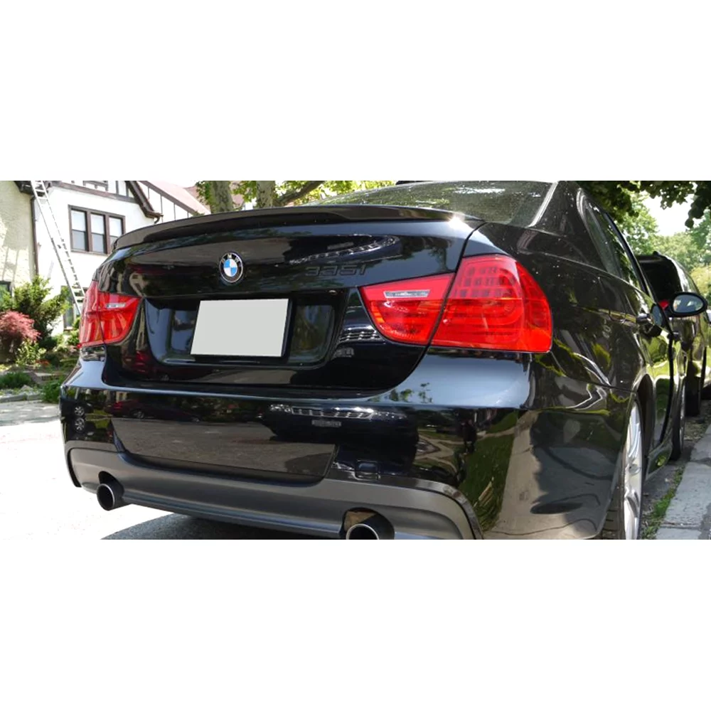 Ikon Motorsports Compatible with 2006-2011 BMW E90 Sedan Performance Unpainted ABS High Kick Trunk Spoiler