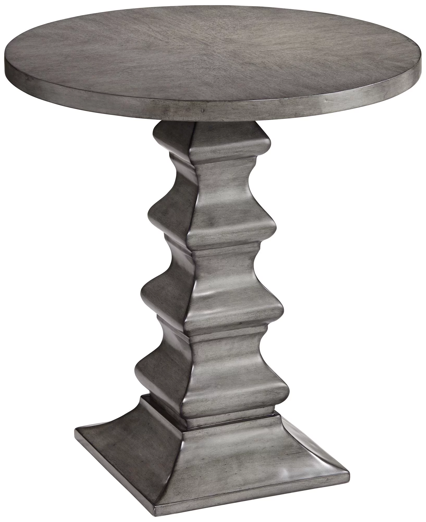 55 Downing Street Traditional Gray Slate Round Accent Table 25 3/4