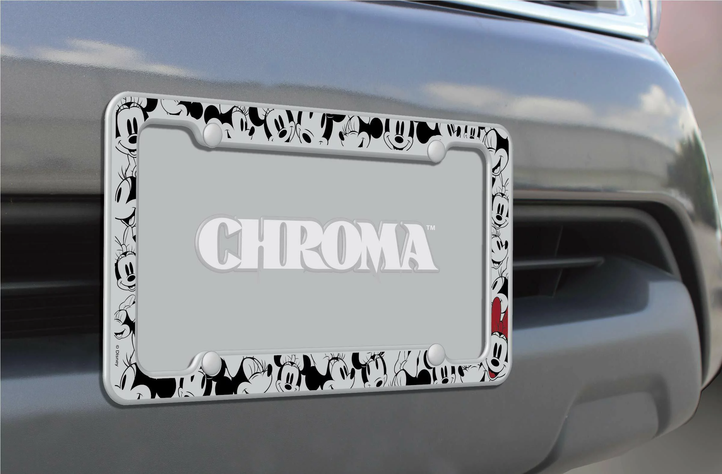 Mickey Mouse 815380 Disney Minnie Mouse License Plate Frame, Black & White