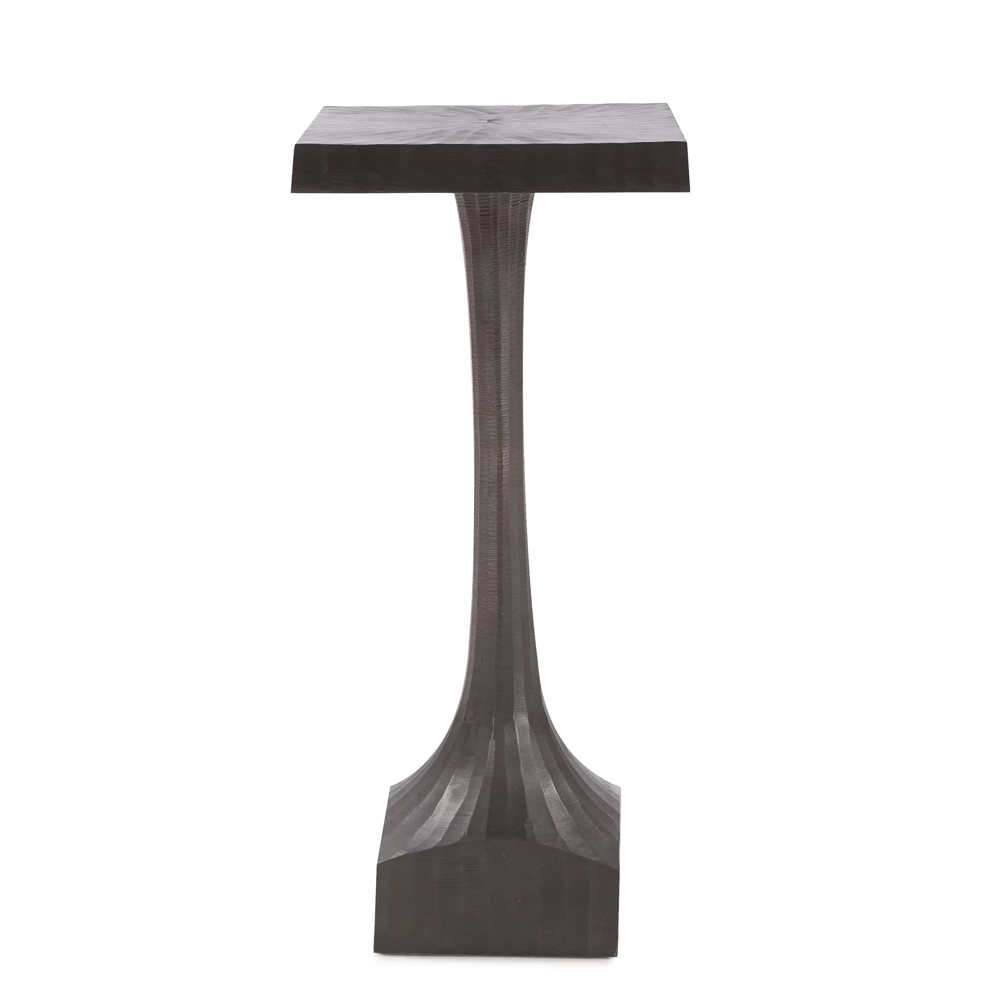 Tyler Dillon Square Graphite Chiseled Metal Martini Table 20.5