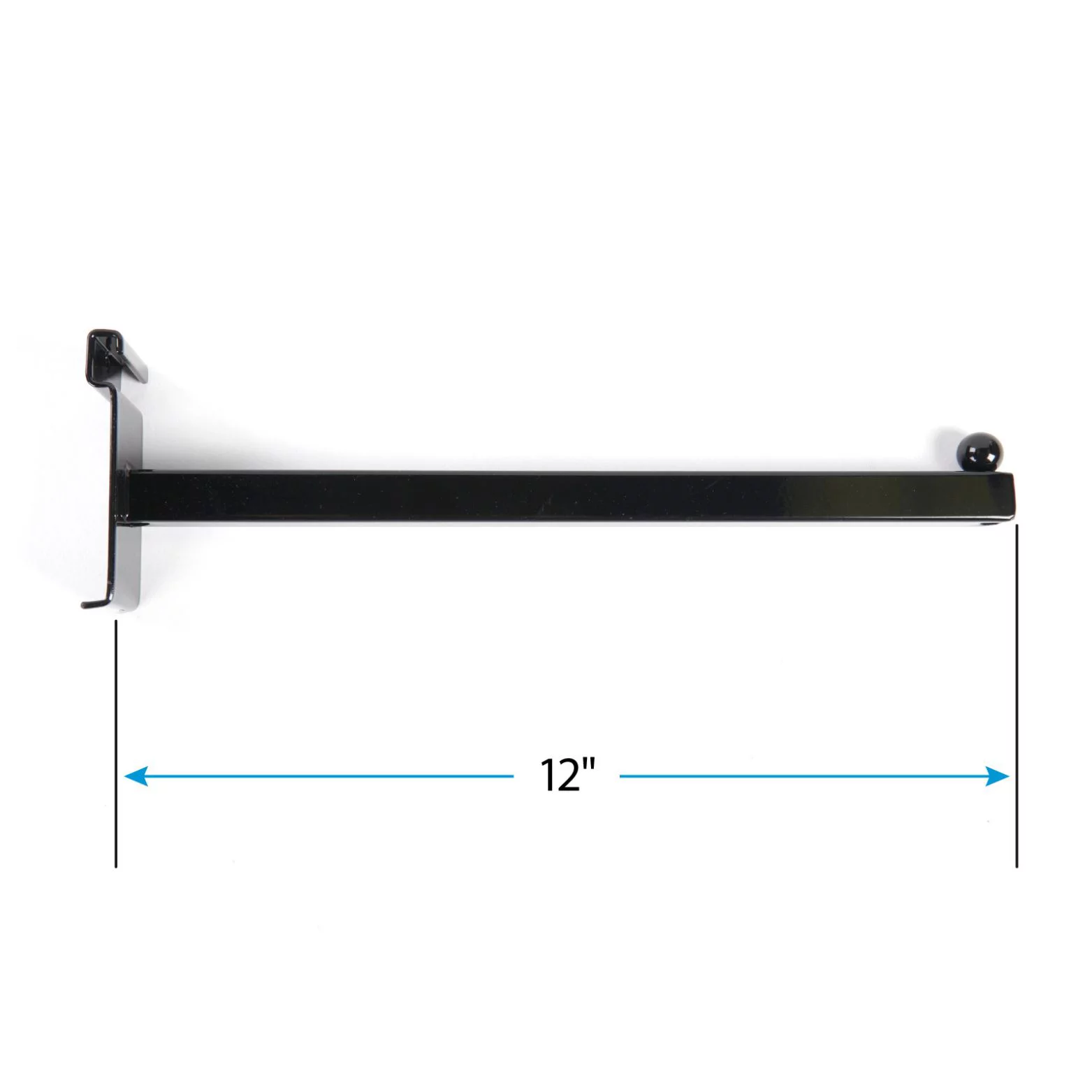 12 inch Straight Square Black Faceout for Wire Grid and Grid Wall - Pack of 5