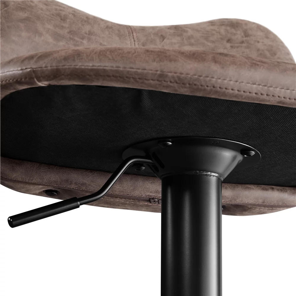 Yaheetech Set of 2 Height Adjustable Bar Stools,Retro Brown