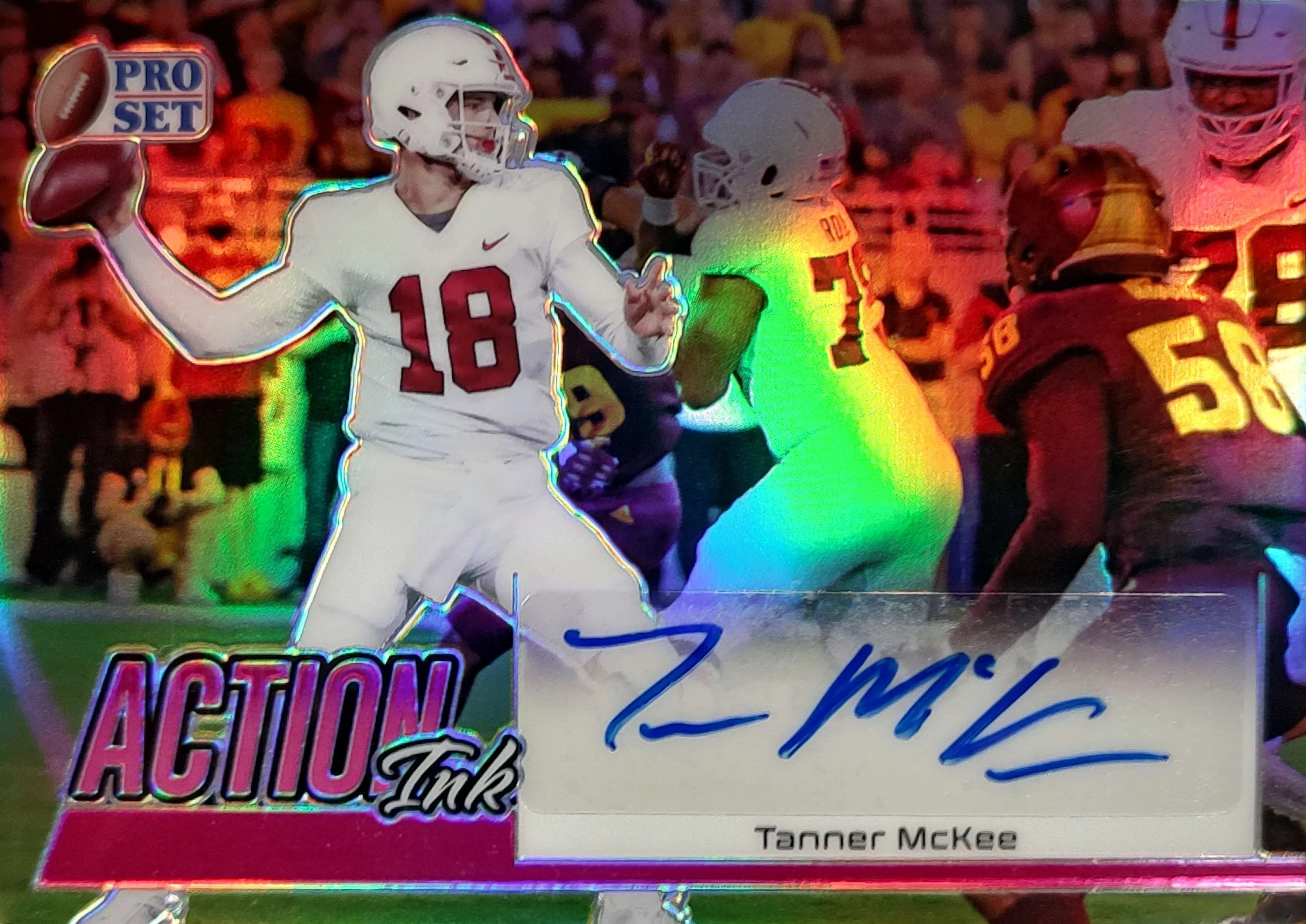 NFL 2022 Leaf Pro Set Metal Tanner McKee 13/25 Autographed Trading Card AI-TM1 (Action Ink)