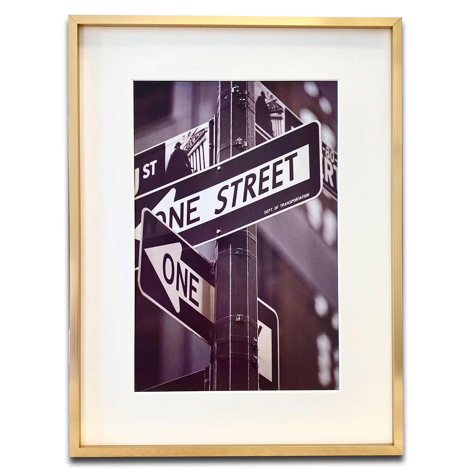 TheDisplayGuys Aluminum Metal 18x24 Picture Frame w. Tempered Glass matted to 12x18 (Gold) for Horizontal & Vertical Wall Hanging