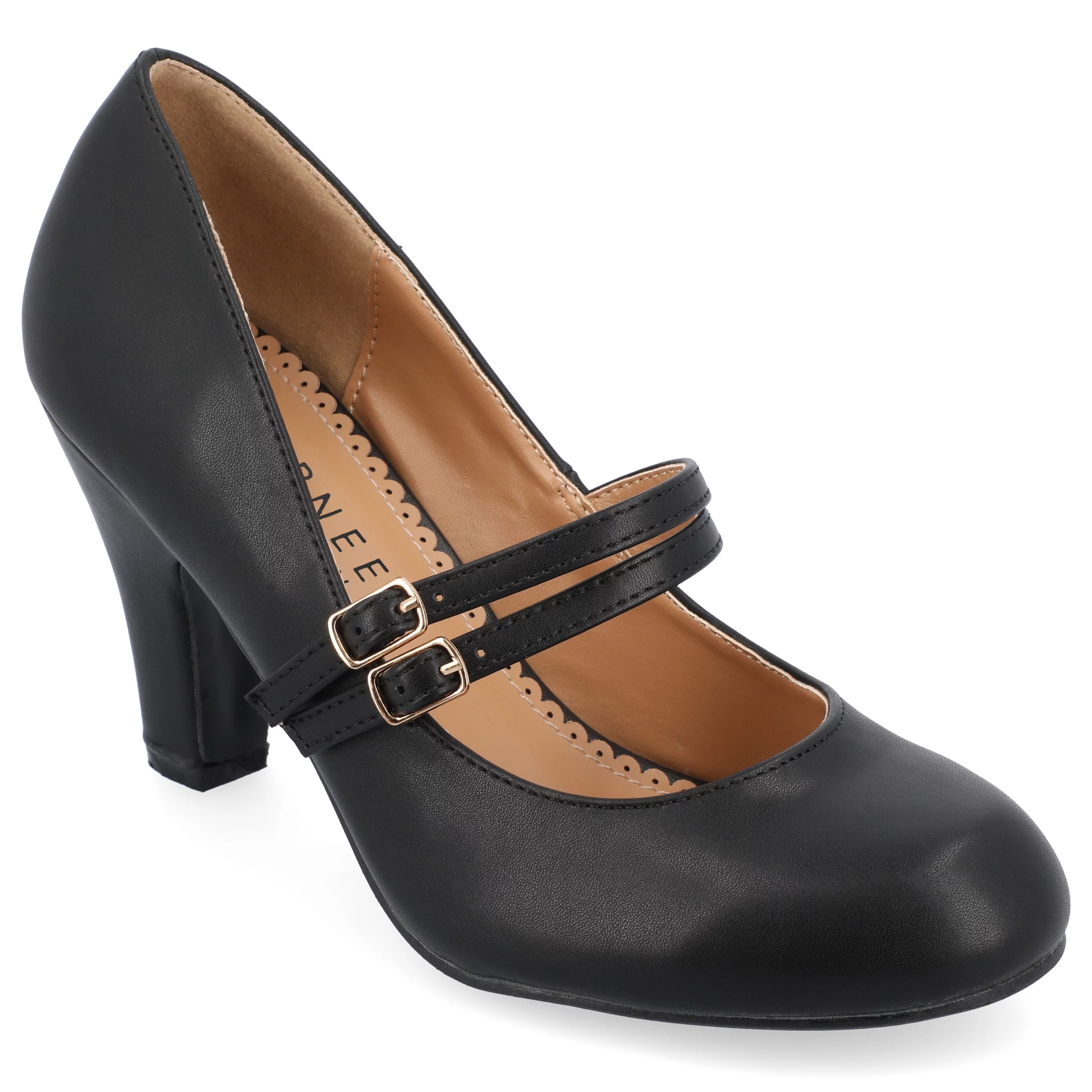 Journee Collection Womens Narrow Width Windy Round Toe Block Heel Mary Jane Pumps