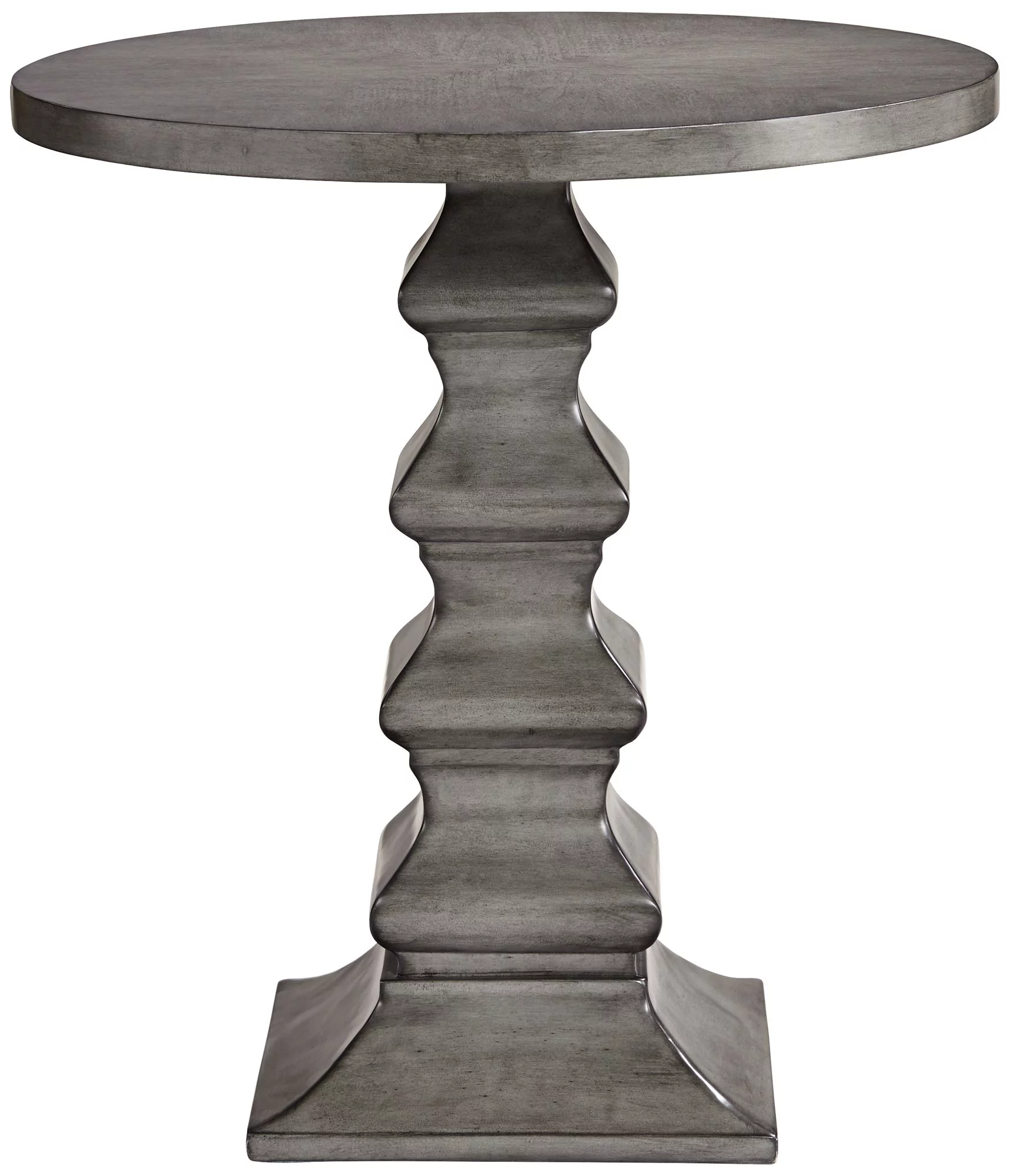 55 Downing Street Traditional Gray Slate Round Accent Table 25 3/4