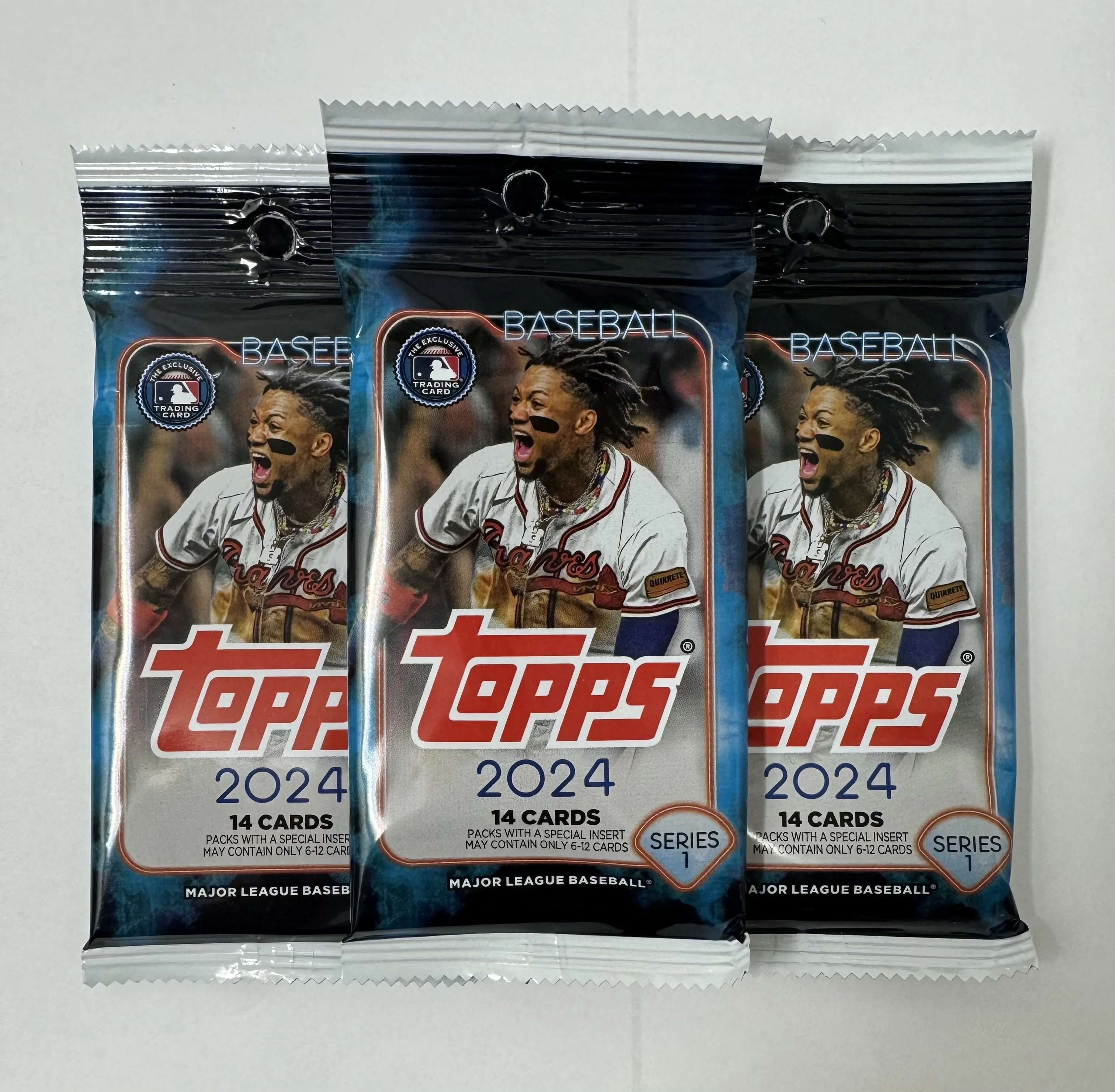 Topps 2024 Series 1 Baseball MLB Set of 3 Packs - 14 Cards per Pack - 42 Trading Cards Total