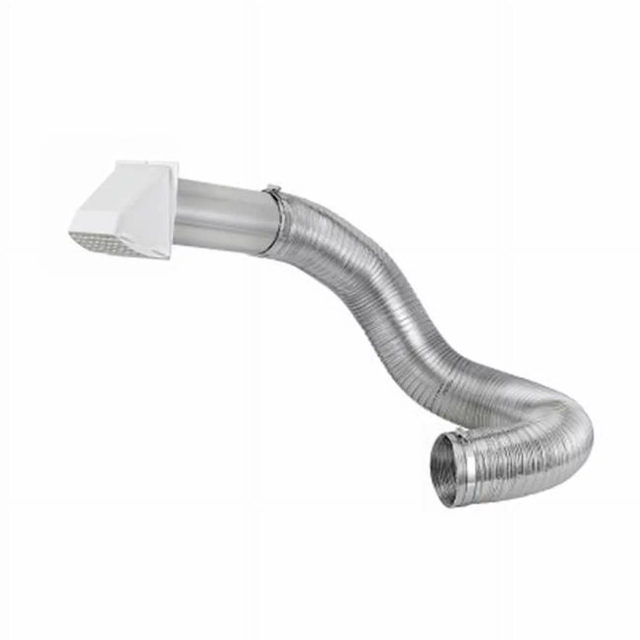 Lambro Industries 118868 4 in. x 8 ft. Rigiflex Dryer Vent Hood Kit, White