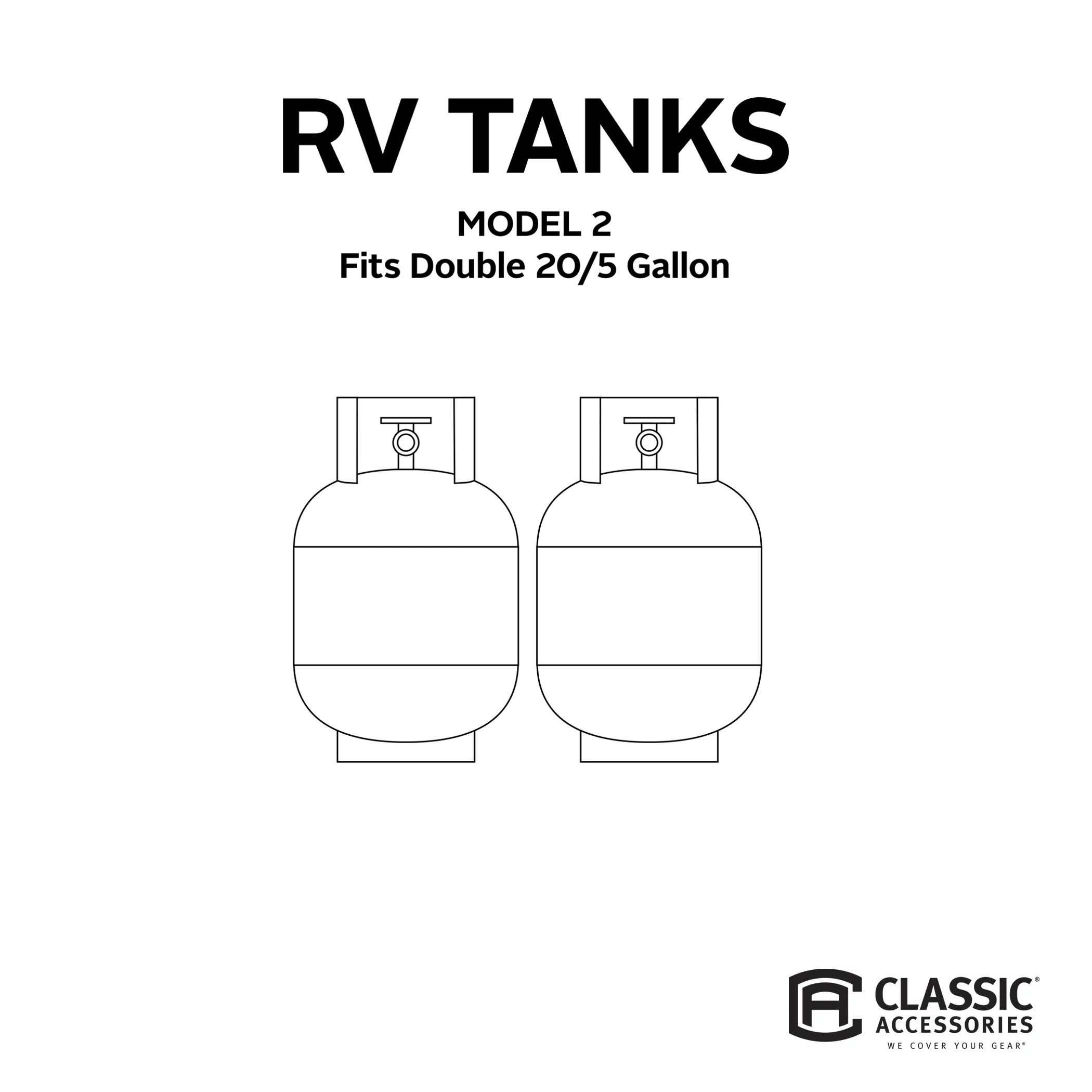 Classic Accessories OverDrive RV Tank Cover, Double 20/5 Gallon Tanks, White