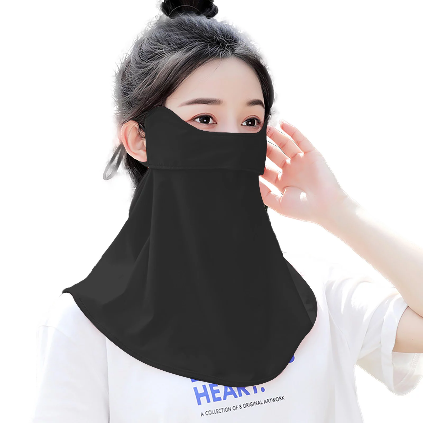 Gradient Sunscreen Ice Silk Summer Thin Face For Women Head Scarves Wraps