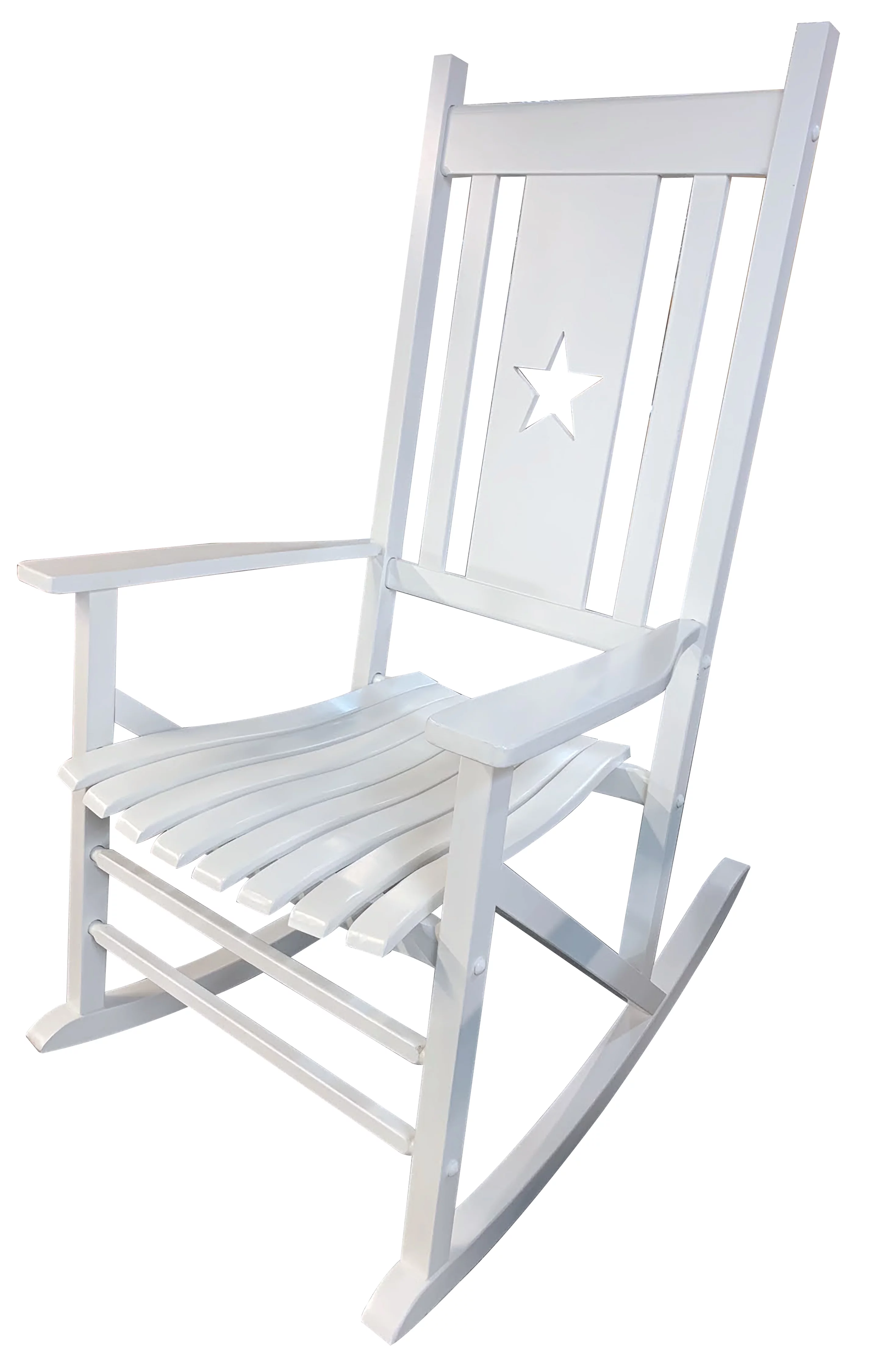 Leigh Country TX 85171 Heartland Adult Outdoor Porch Rocker with Star Cutout White
