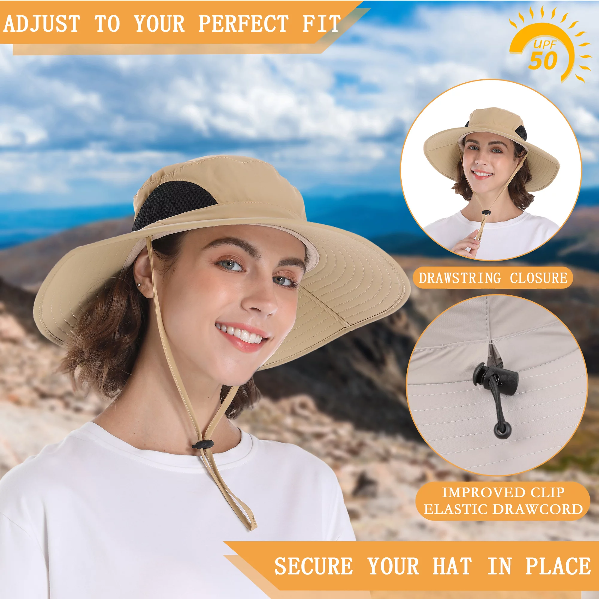 Finvizo Men Hat Summer Hat for Fishing Camping Hiking UV Protection, ArmyGreen