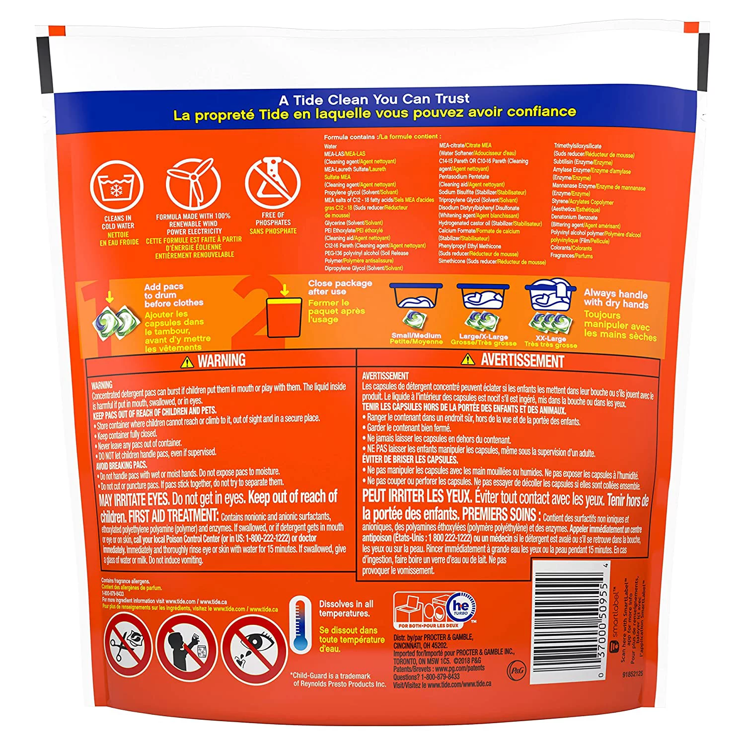 Tide Pods Ocean Mist Scent He Turbo Laundry Detergent Pacs, 16 Count, 14 Ounce