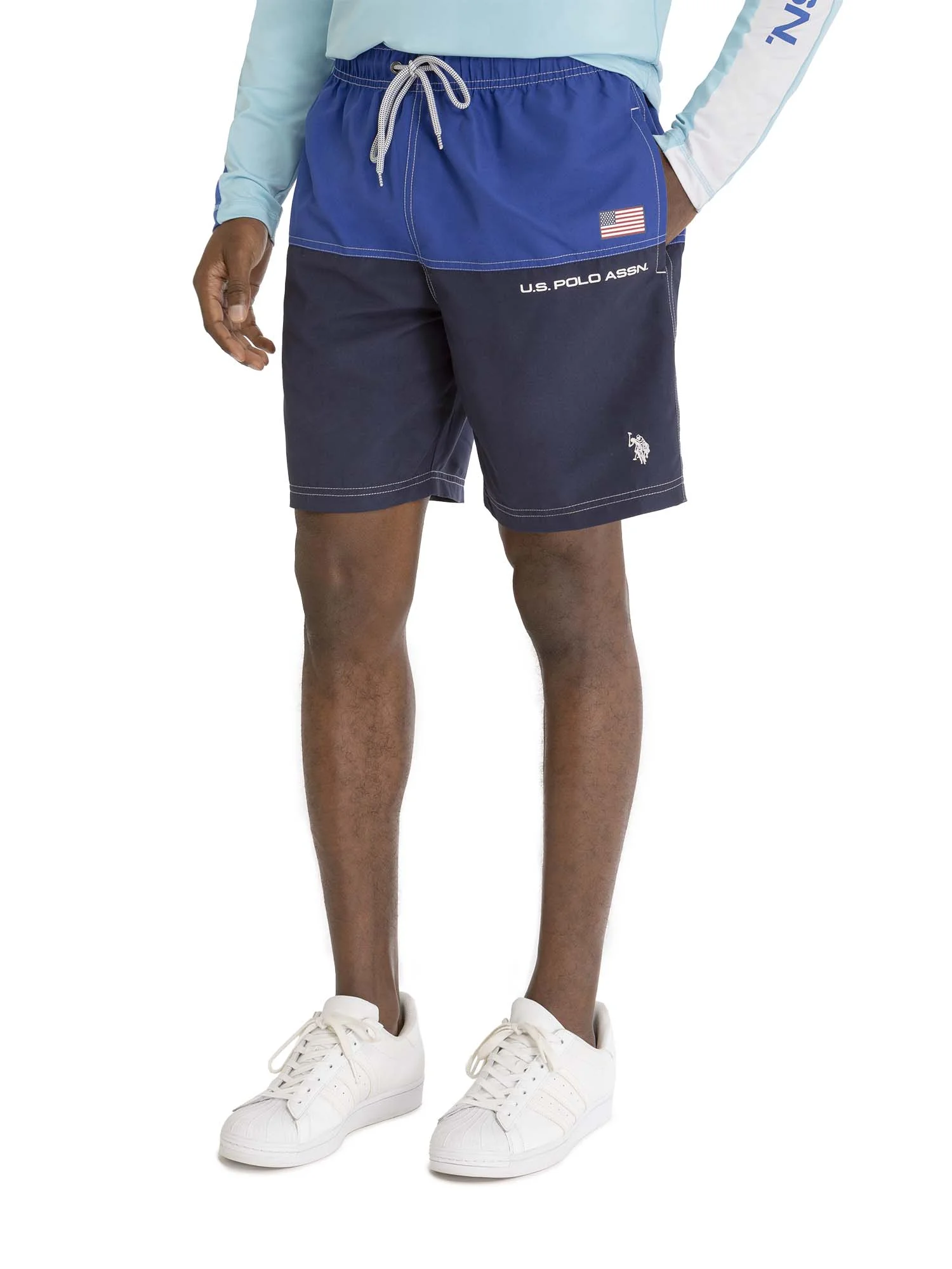 U.S. Polo Assn. Men's & Big Men's Color Block Swim Trunks with UPF50+, 7
