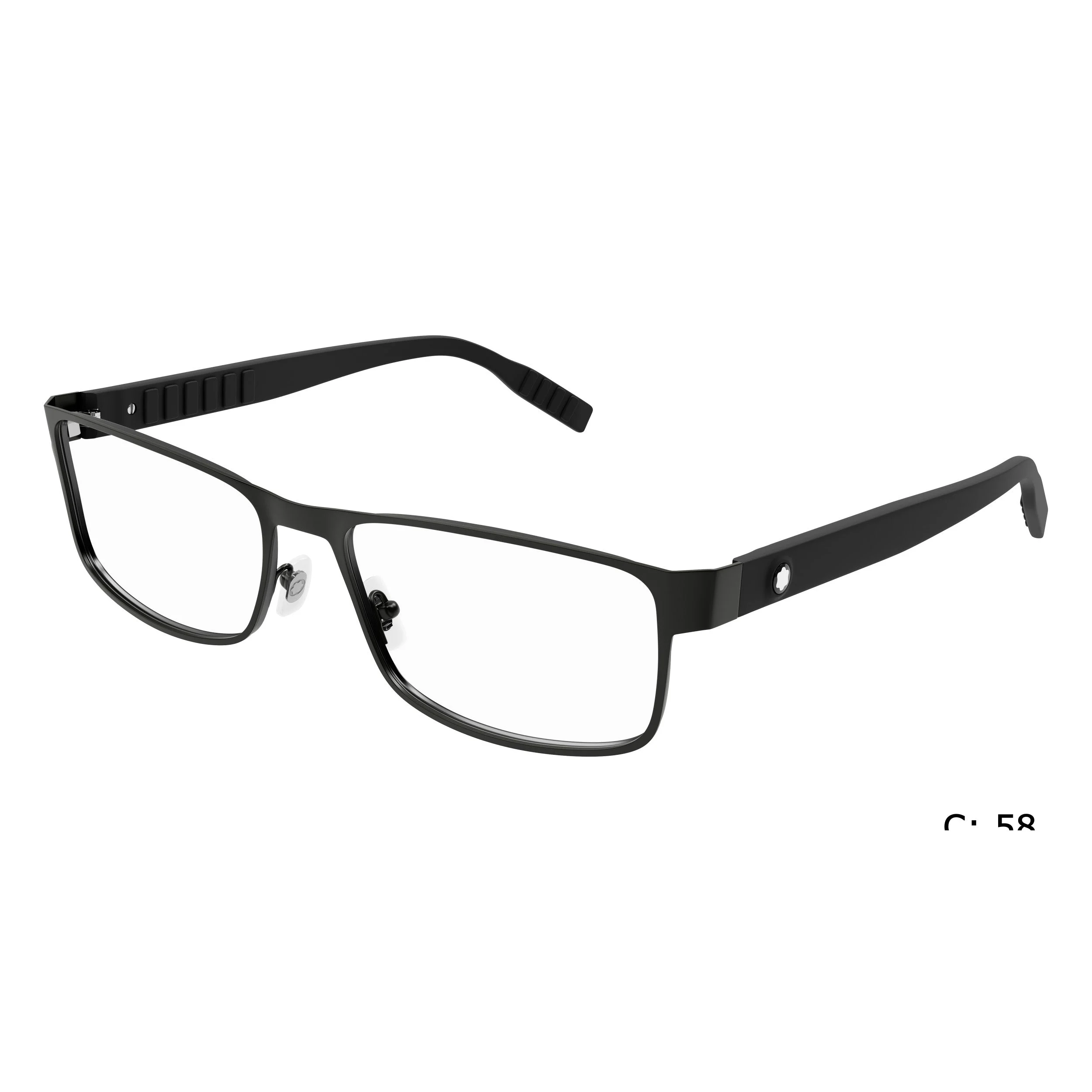 MONTBLANC MB0210O 004 BLACK Rectangle  Eyeglasses 58mm