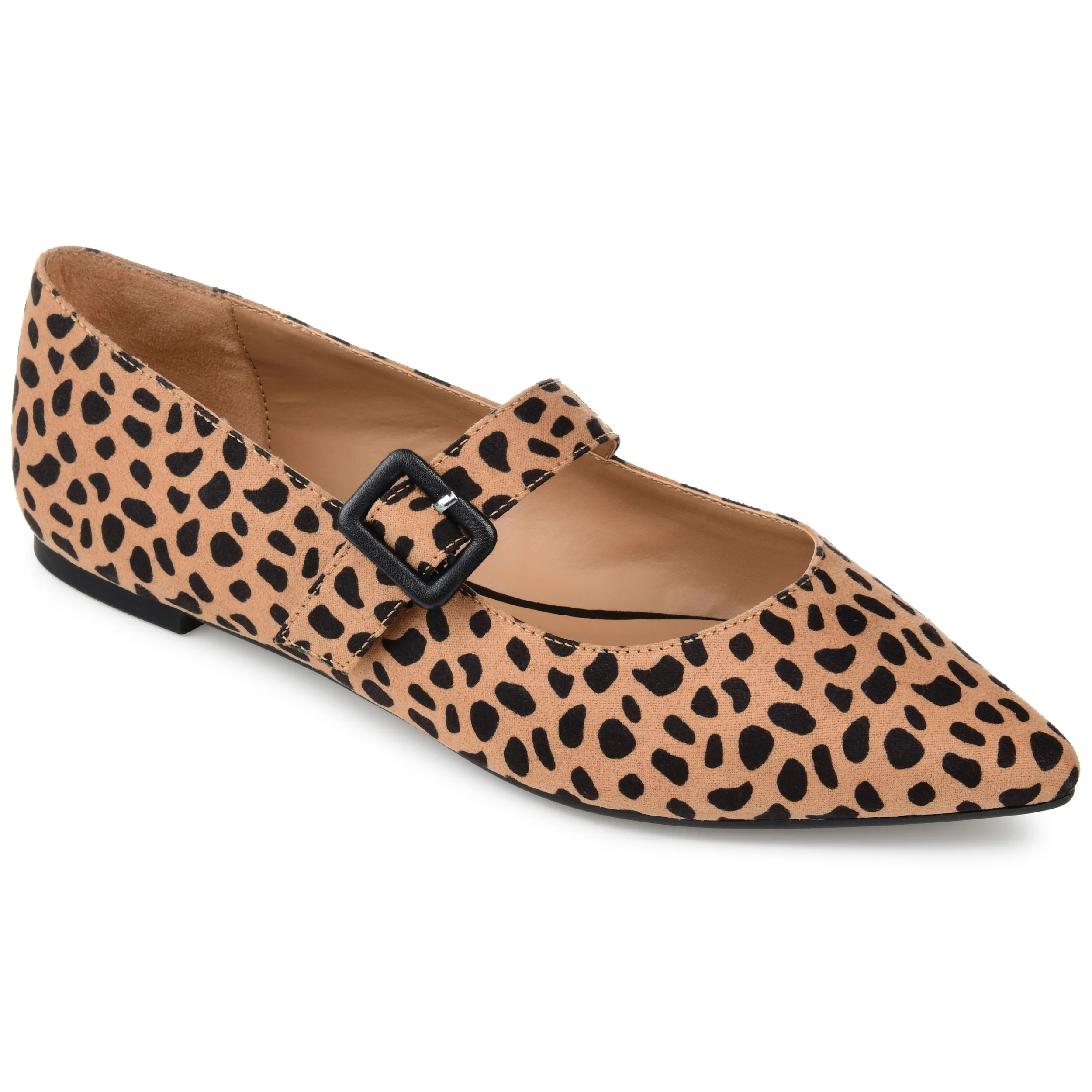 Journee Collection Womens Karissa Buckle Pointed Toe Mary Jane Flats