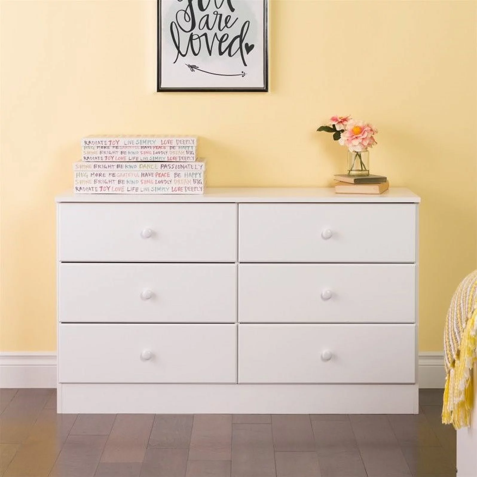 Home Square 3-Piece Set with 2 2-Drawer Nightstands & 6-Drawer Double Dresser