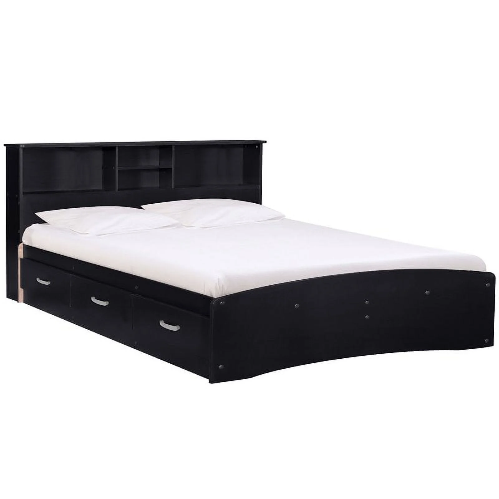 Home Square 2-Piece Set with Queen Captains Bed 4-Drawer Chest Dresser in Black