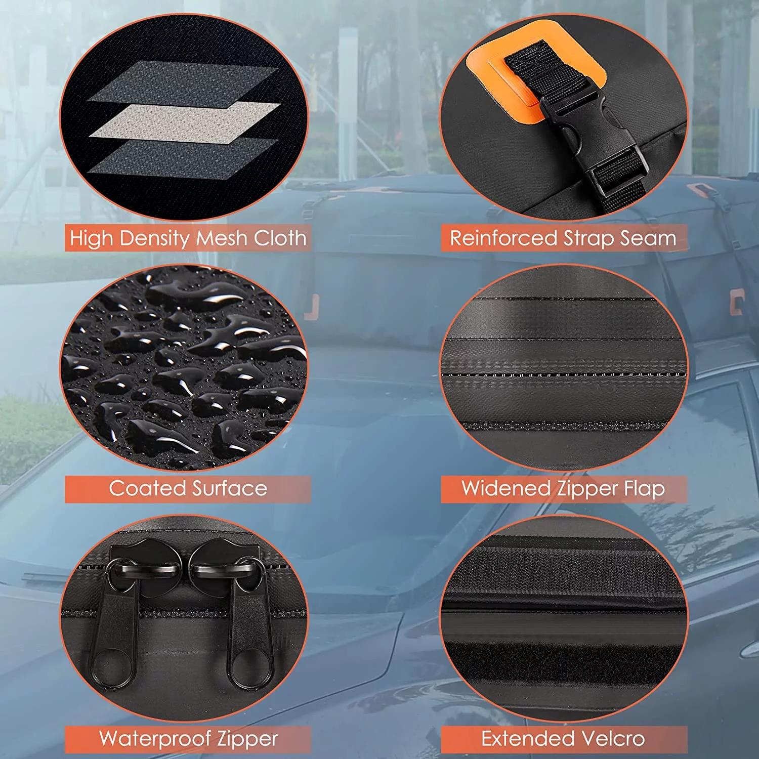 Adnoom Car Roof Bag 100% Waterproof Rooftop Cargo Carrier 21 Cubic feet Car Luggage Storage Bag Anti-Slip Mat Fits All Vehicle with/Without Rack