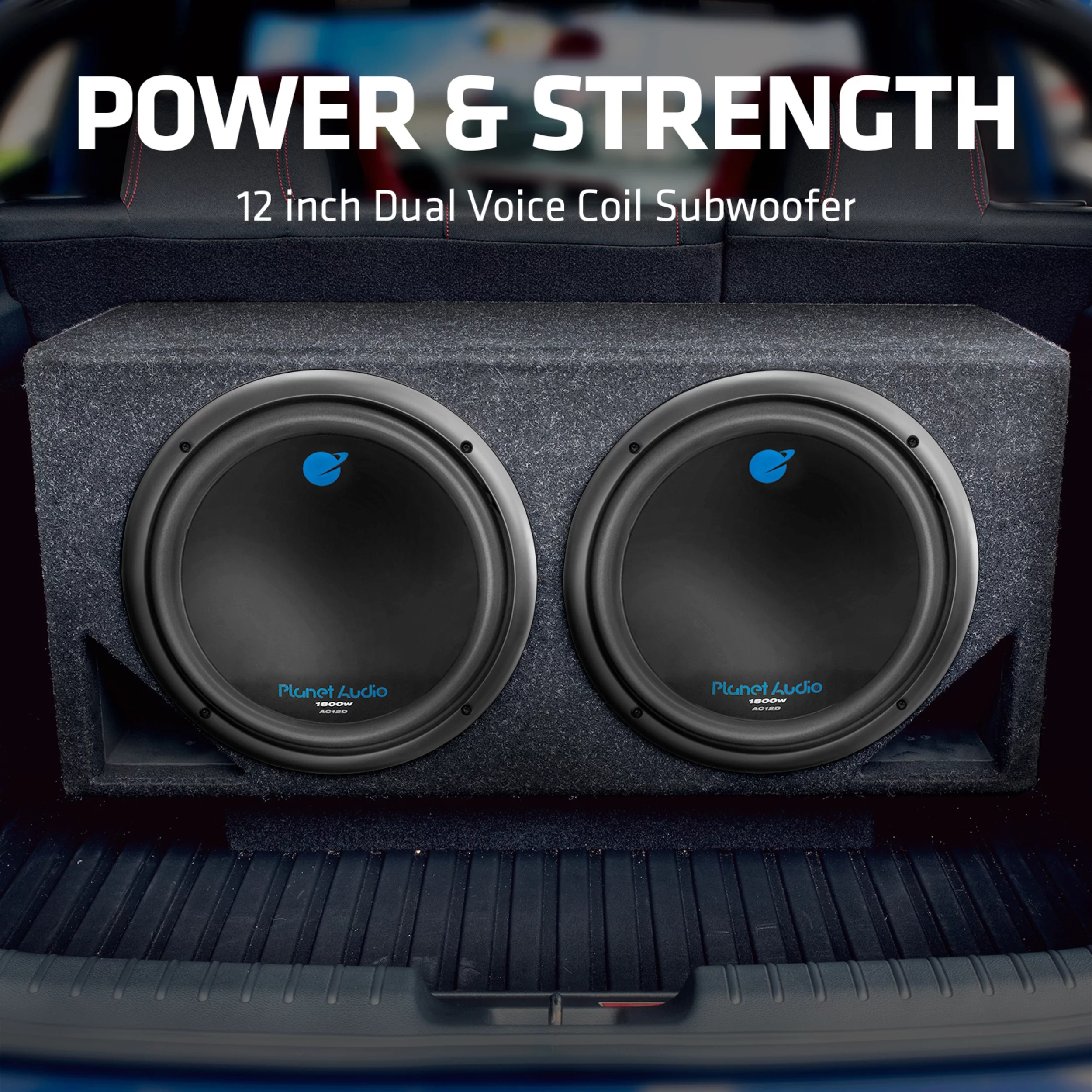 Planet Audio AC12D Anarchy Series 12 inch Car Audio Subwoofer - 1800 Watts Max, Dual 4 Ohm Voice Coil, Sold Individually, for Truck Boxes and Enclosures, Hook up to Amplifier