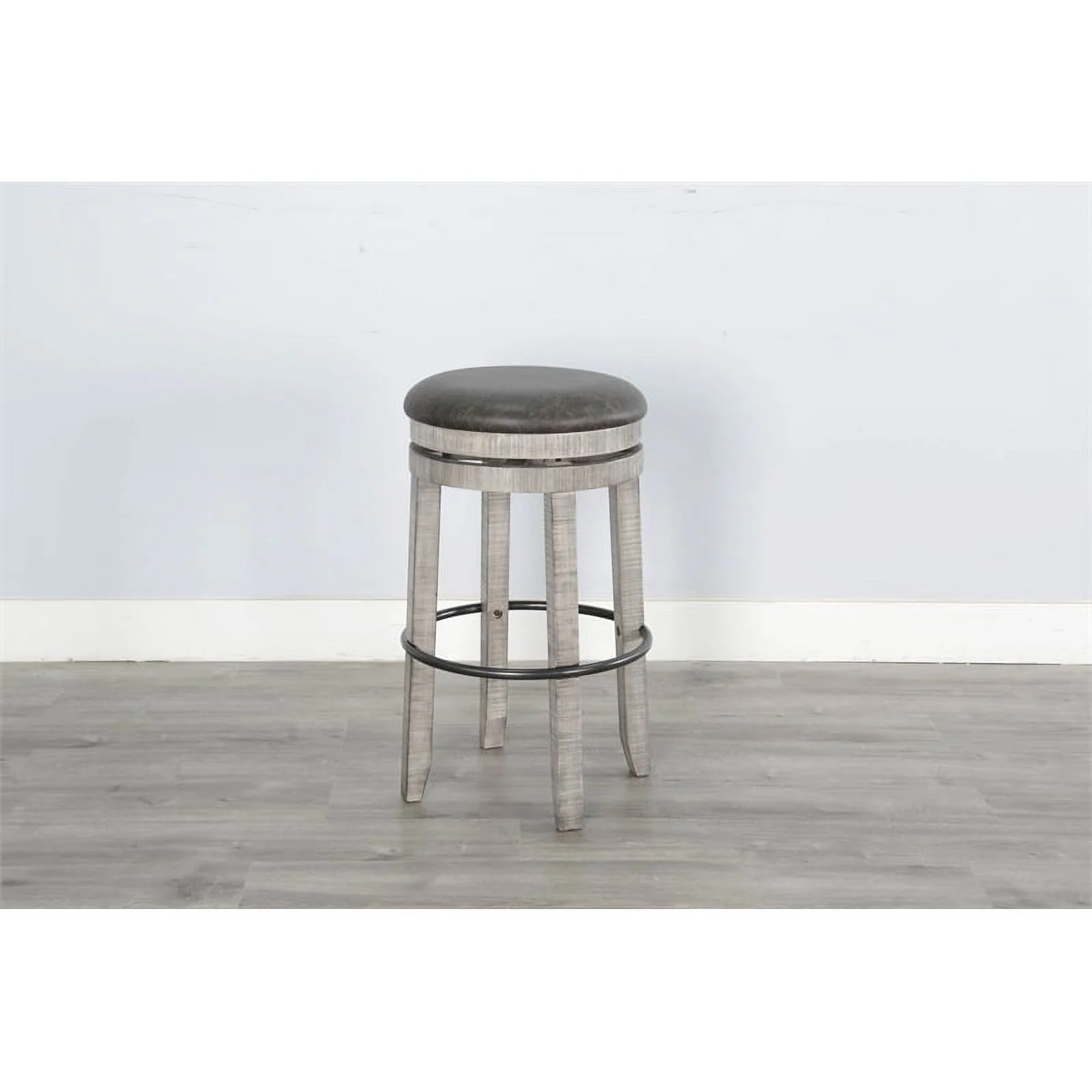 Home Bar and Swivel Bar Stools in Alpine Gray 3 Piece Set