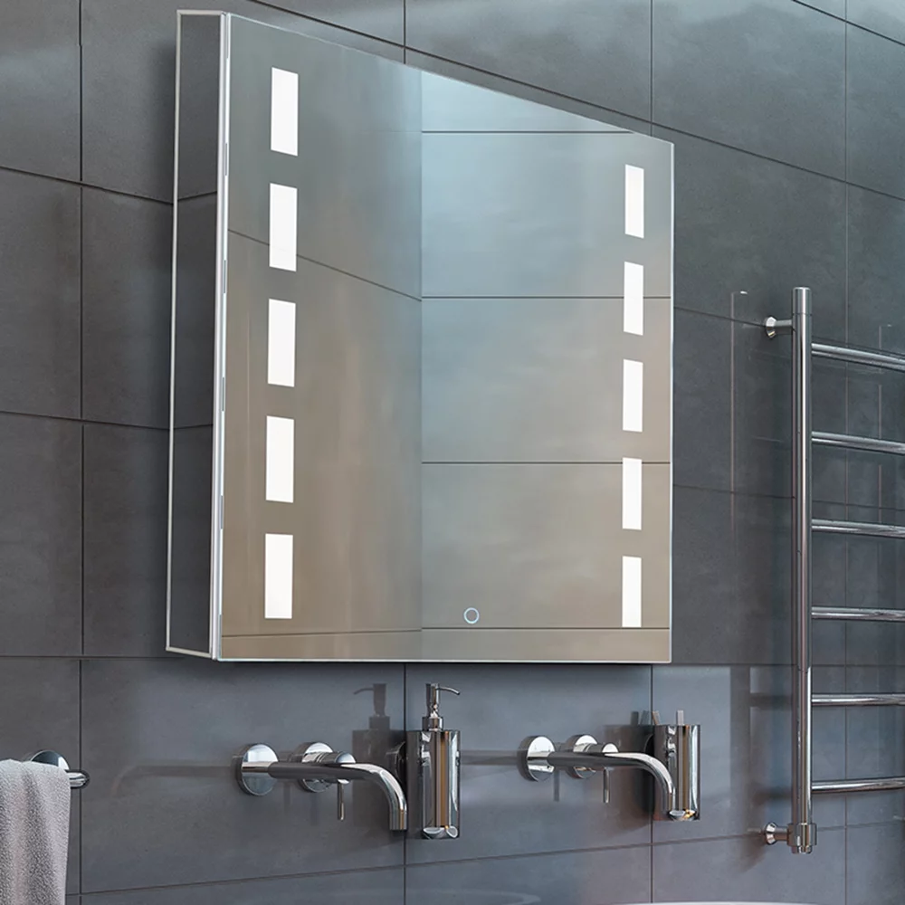 Bathroom Medicine Cabinet, Aluminum, Recessed/Surface Mount, 24