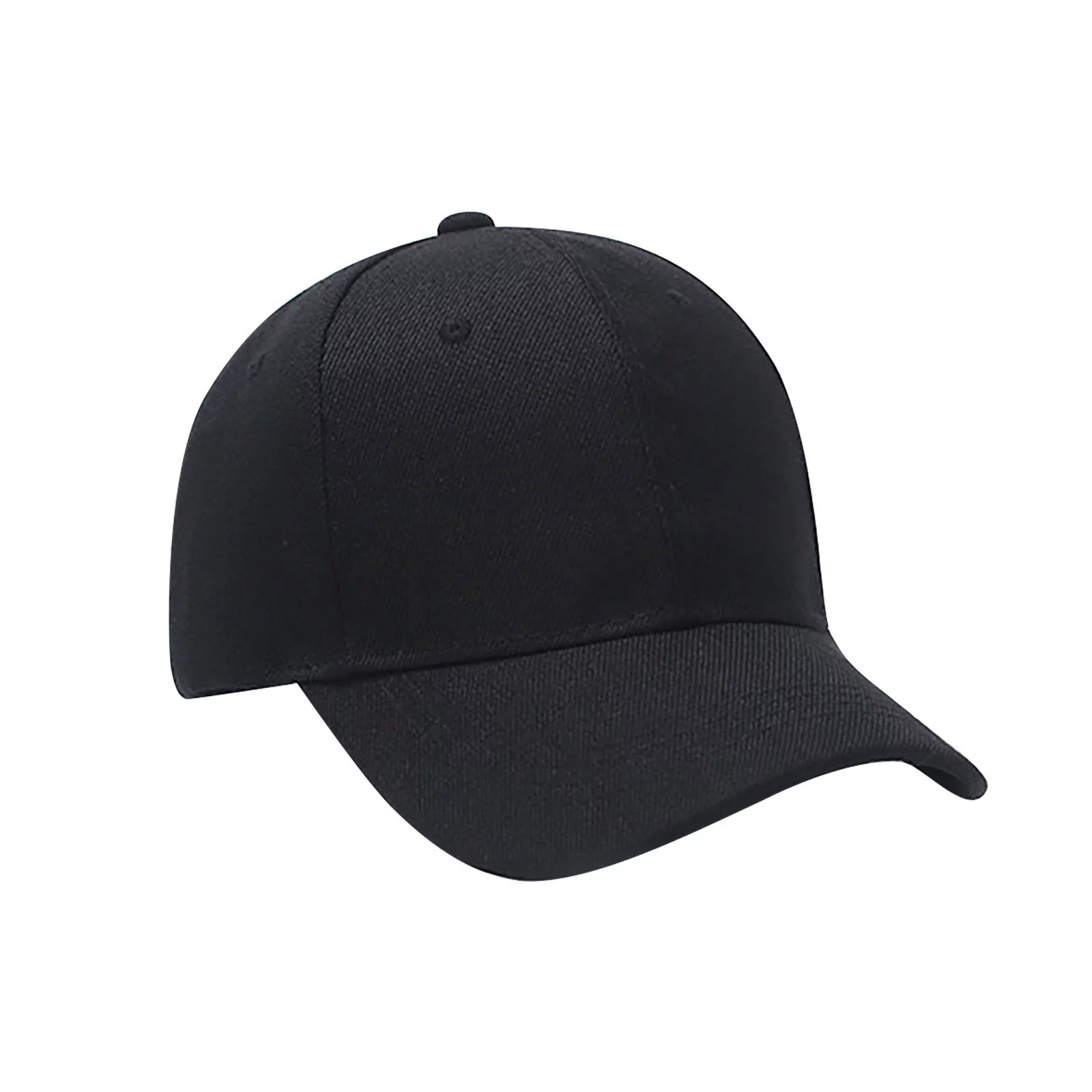 TWGONE Solid Color Hat Spring Summer Black Men's Sunshade Baseball Cap, Black