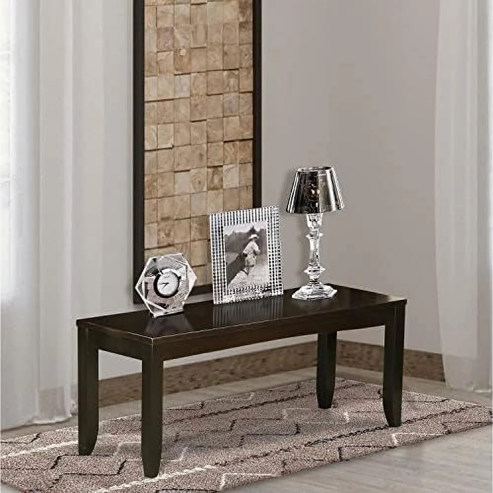 NLIBOOMLife LYB-ESP-W Lynfield Dining Room Bench with Solid Wood Seat 52x15x18 Inch Espresso