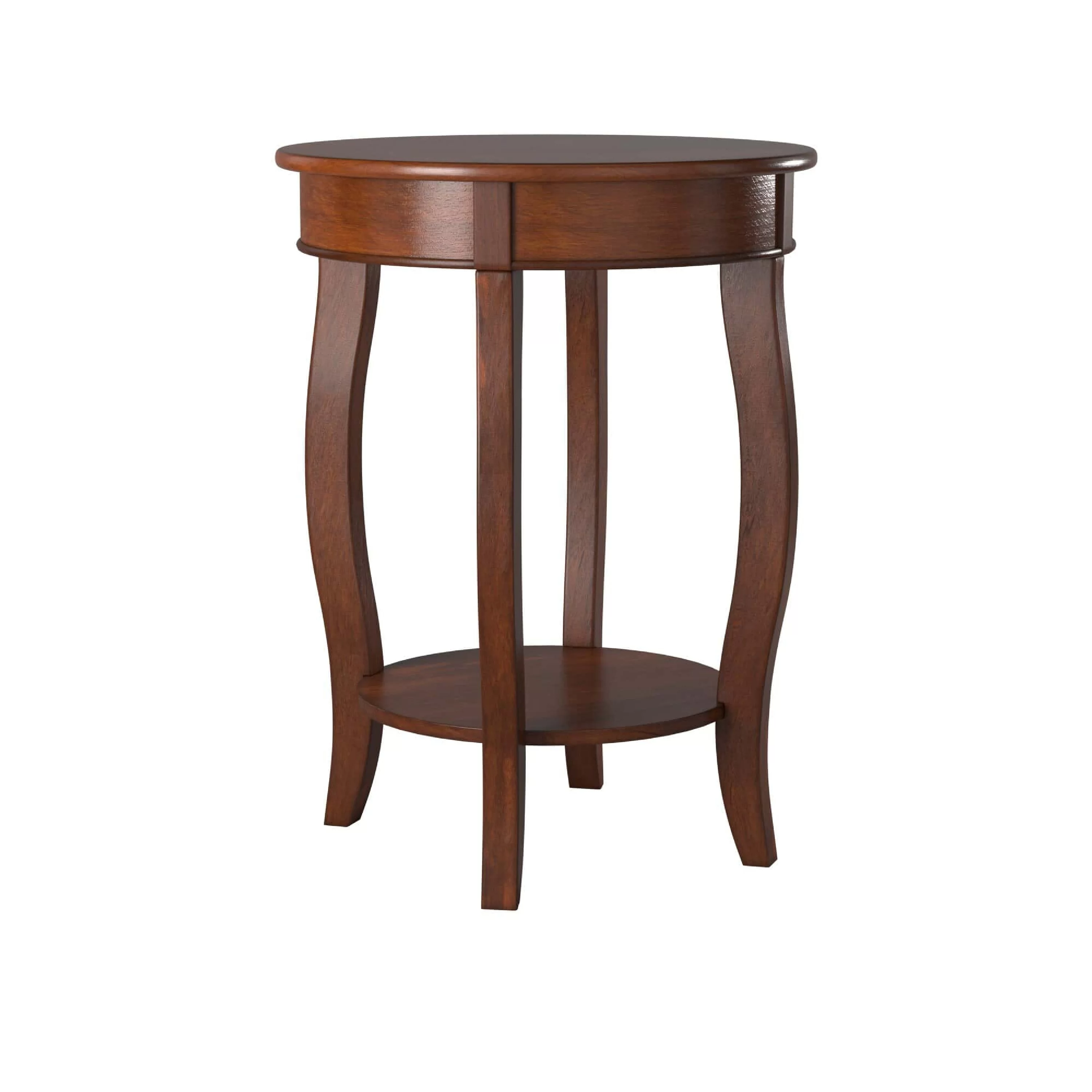Powell Fiore Round Indoor Accent Side Table with Shelf, 24