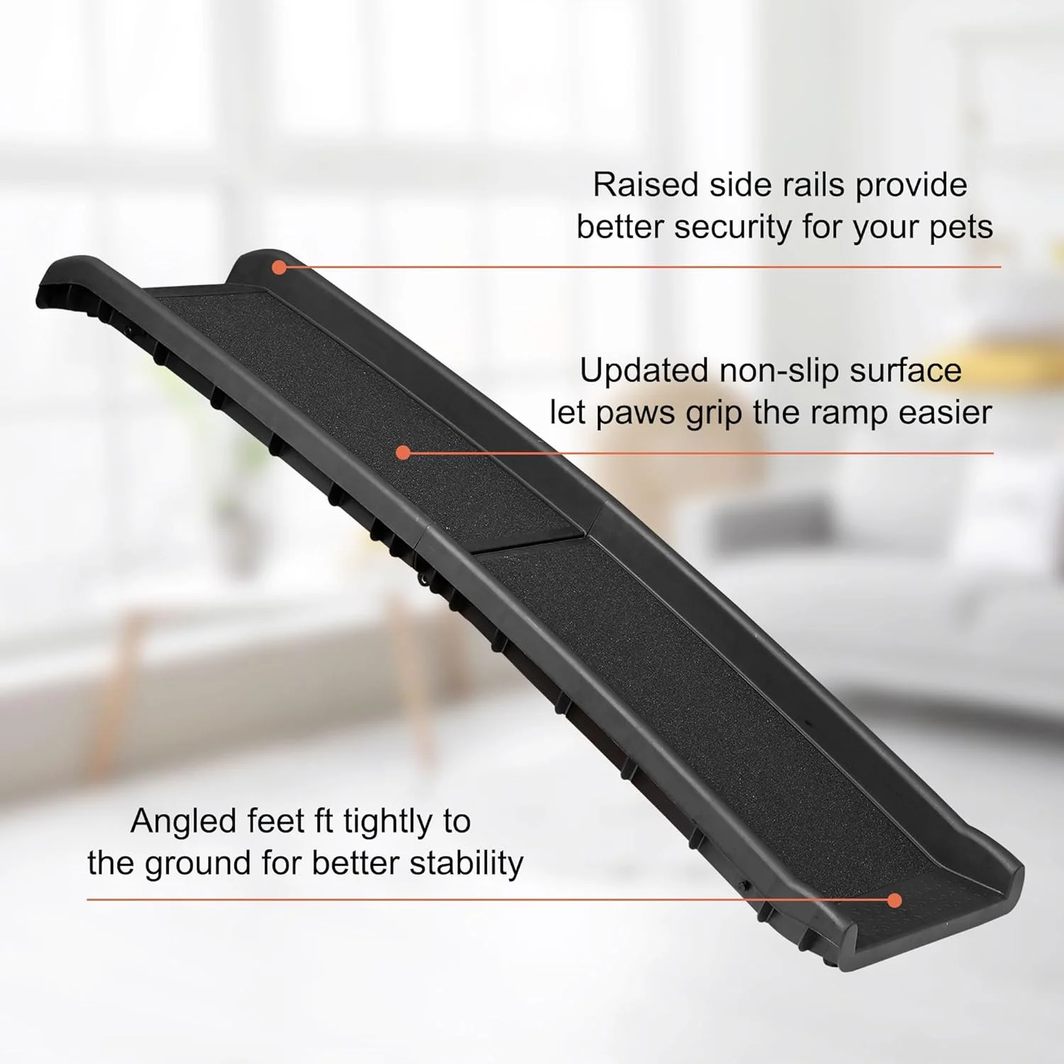 62Inch Portable Dog Ramp for Large Dogs Folding Pet Ramp for Truck Car SUVs Non-Slip Dog Stairs Step Ladder with Raised Siderails