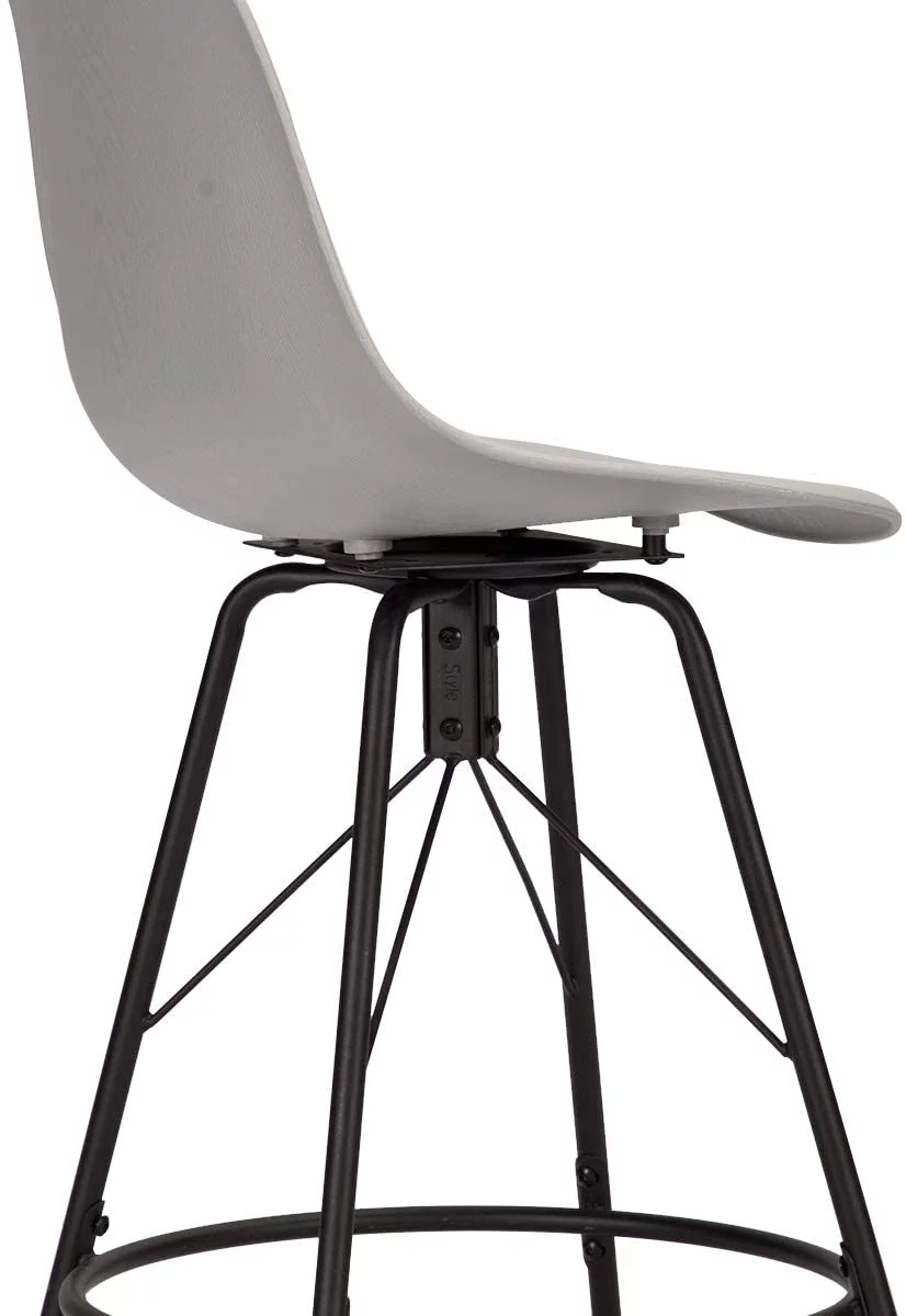 U-ToBe  30inch Mid Century Swivel Barstools Set of 4 with Back, Modern Counter Bar Height Stools Armless Bar Chairs Side Chair-White