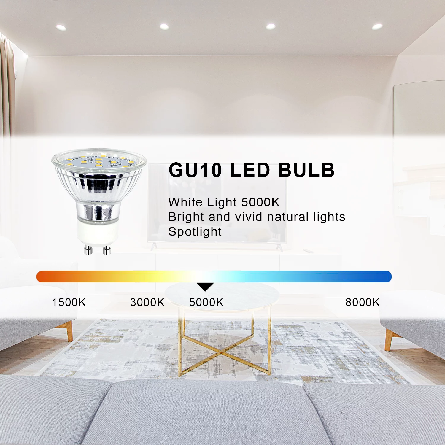 EtroLighting [12 Pack] LED GU10 Based 120V 4W 5000K Daylight Replacement Light Bulb 120V 4W, WMT1777