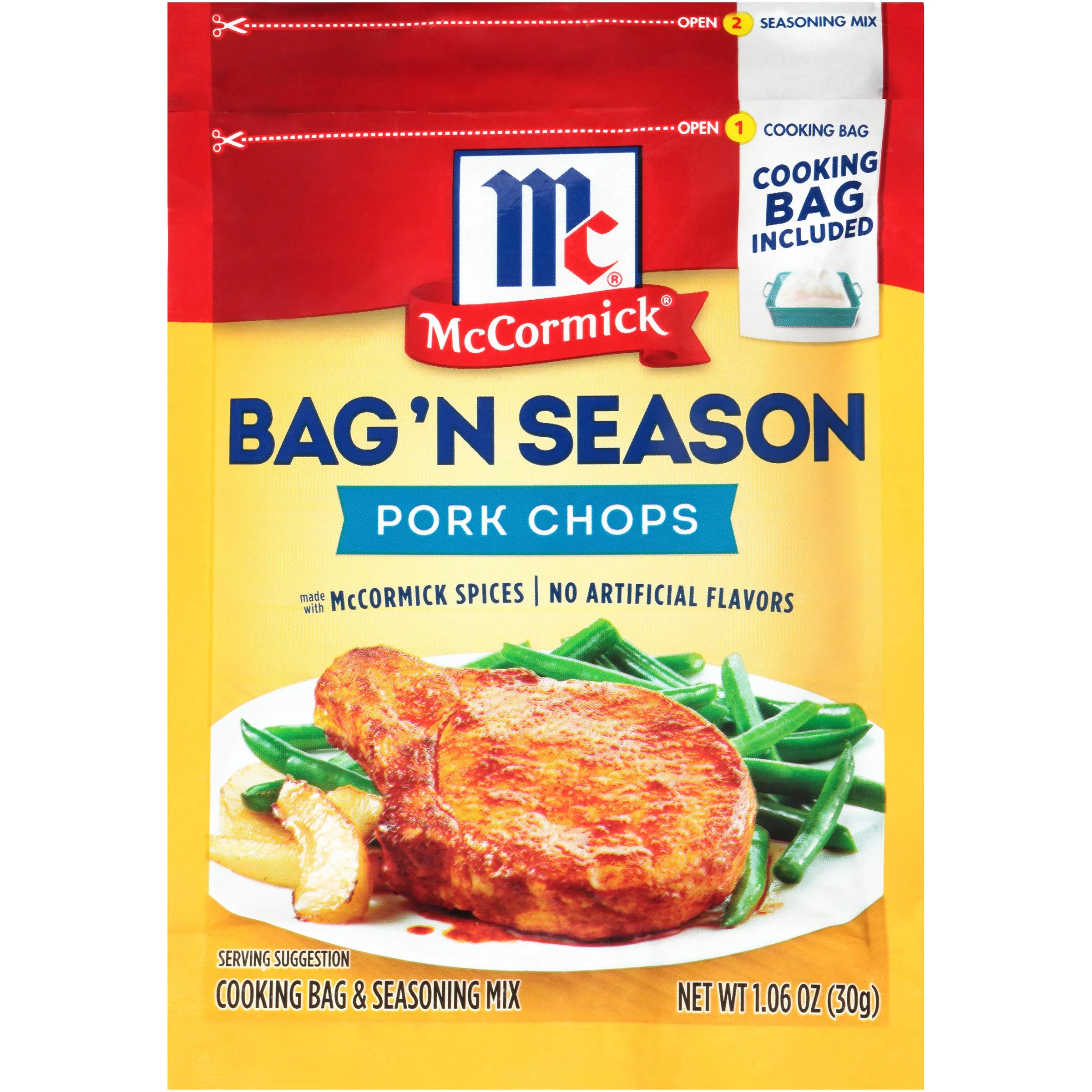 Mccormick Bag ,N Season Pork Chops Cooking Bag & Seasoning Mix, 1.06 Oz (Pack Of 6)