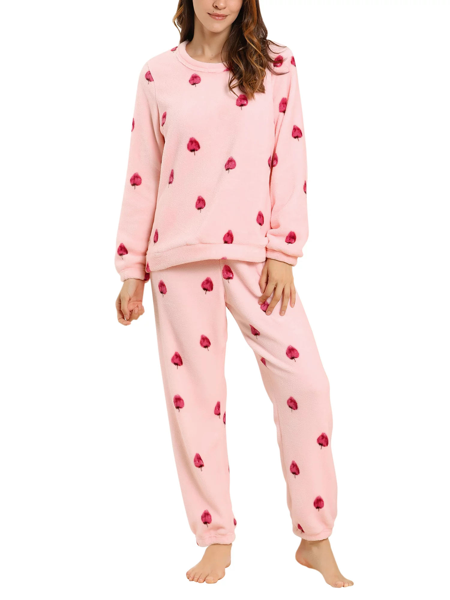 Allegra K Women's Winter Flannel Pajama Sets Long Sleeve Loungewear