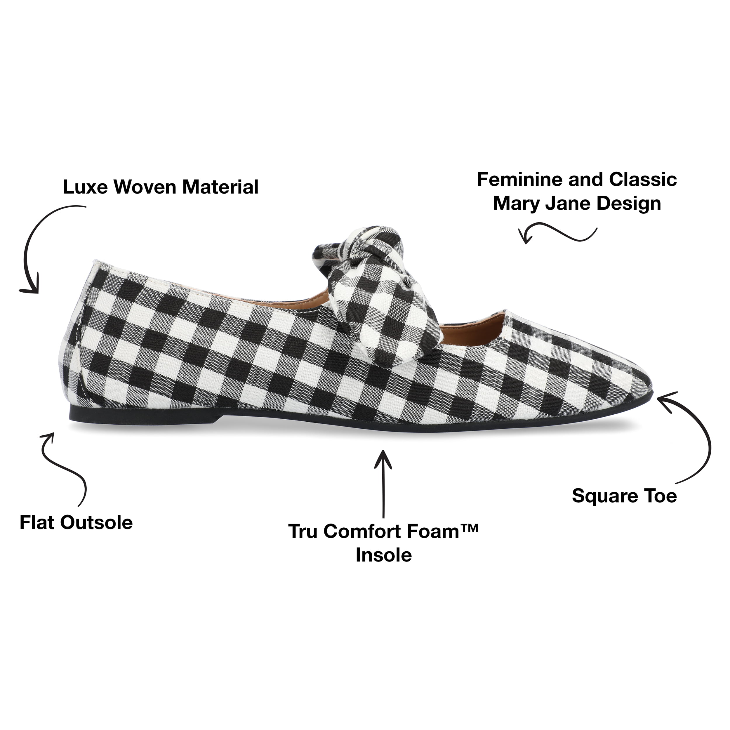 Journee Collection Womens Seralinn Tru Comfort Foam Mary Jane Slip On Square Toe Flats