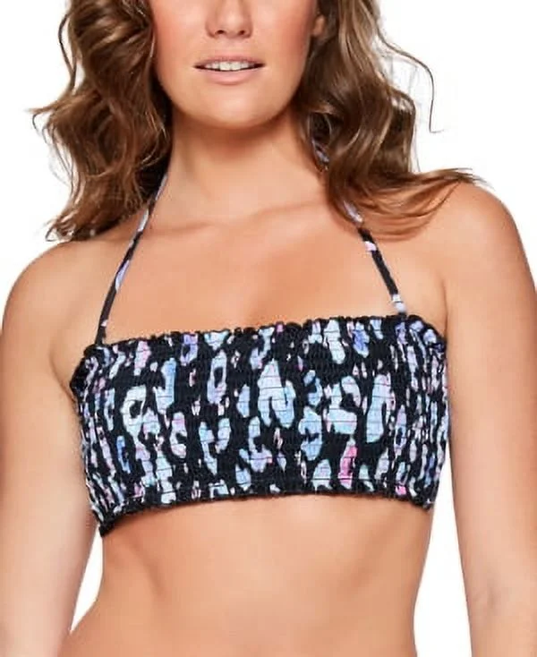 Salt + Cove LEOPARD MULTI Juniors' Animal Instinct Bikini Swim Top, US Medium