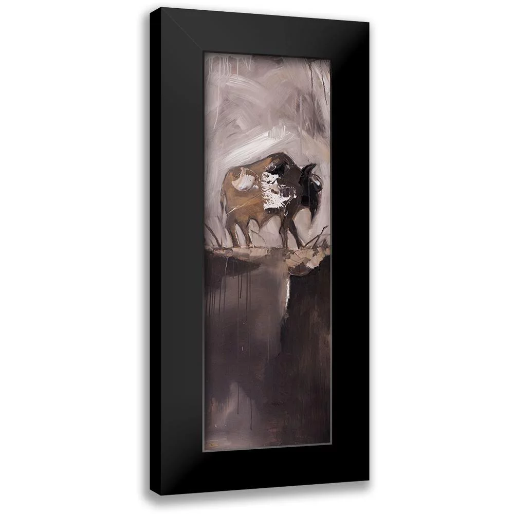 Atelier B Art Studio 7x14 Black Modern Framed Museum Art Print Titled - ABSTRACT BUFFALO