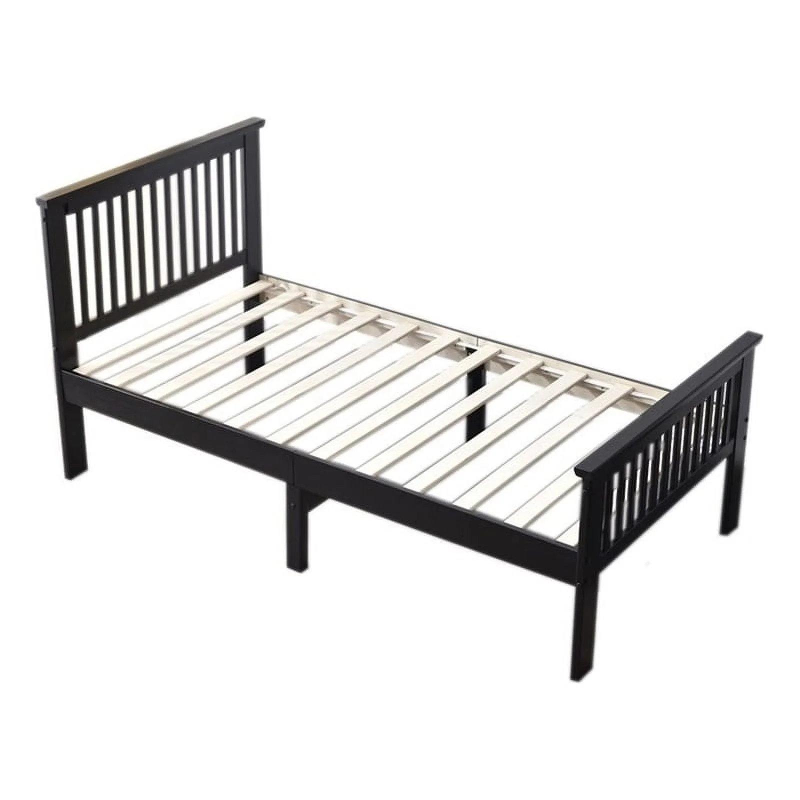 Home Square 2-Piece Set with Twin Bed and Chest Dresser with Lock in Black