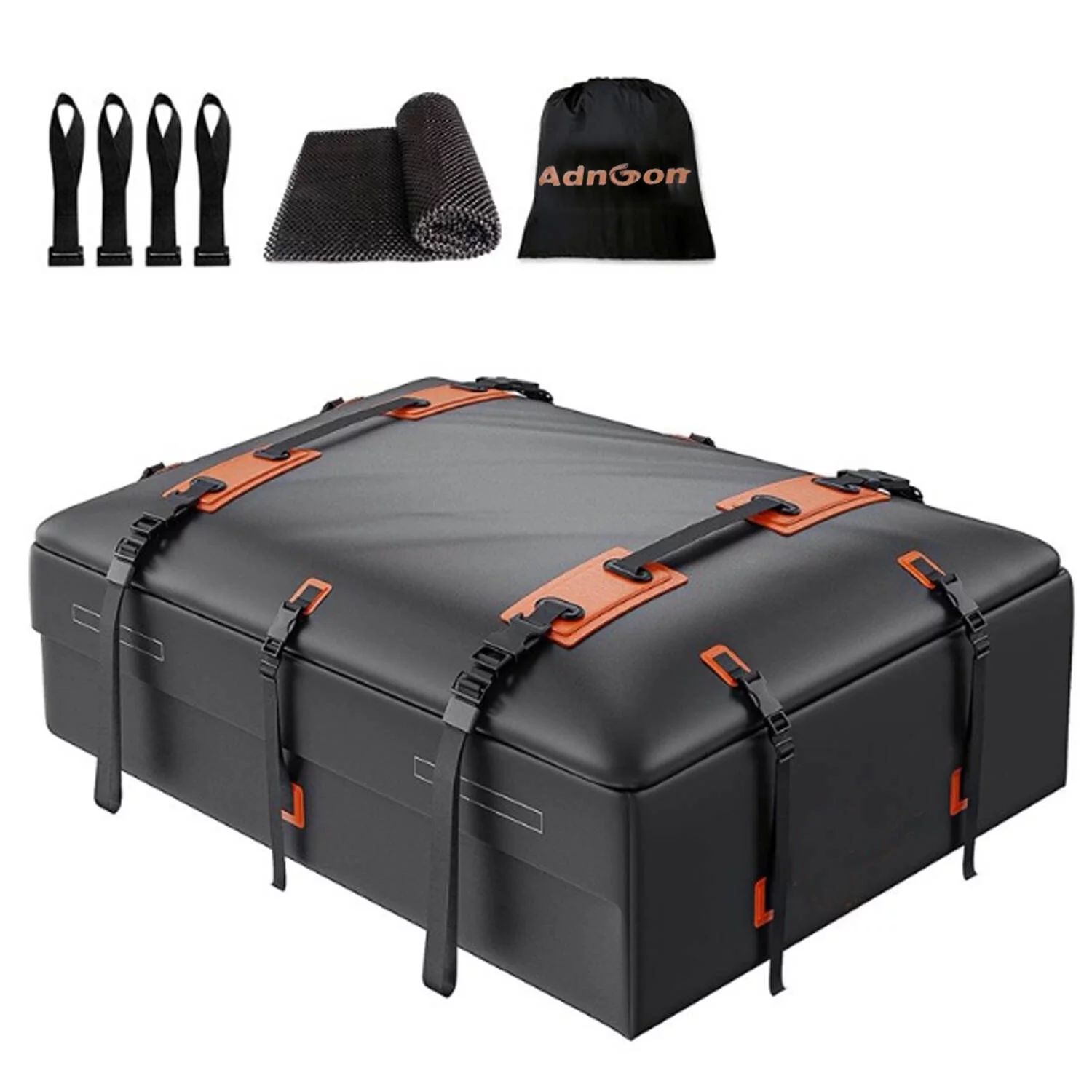 Adnoom Car Roof Bag 100% Waterproof Rooftop Cargo Carrier 21 Cubic feet Car Luggage Storage Bag Anti-Slip Mat Fits All Vehicle with/Without Rack