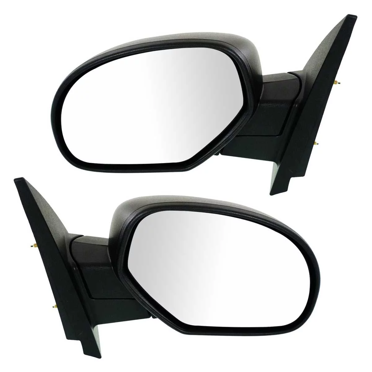 AutoShack Driver and Passenger Mirrors Manual Folding Textured Black Set of 2 Replacement for 2007-2013 Chevrolet Silverado 1500 4.3L 4.8L 5.3L 6.0L 6.2L V8 4WD RWD KAPGM1320332PR