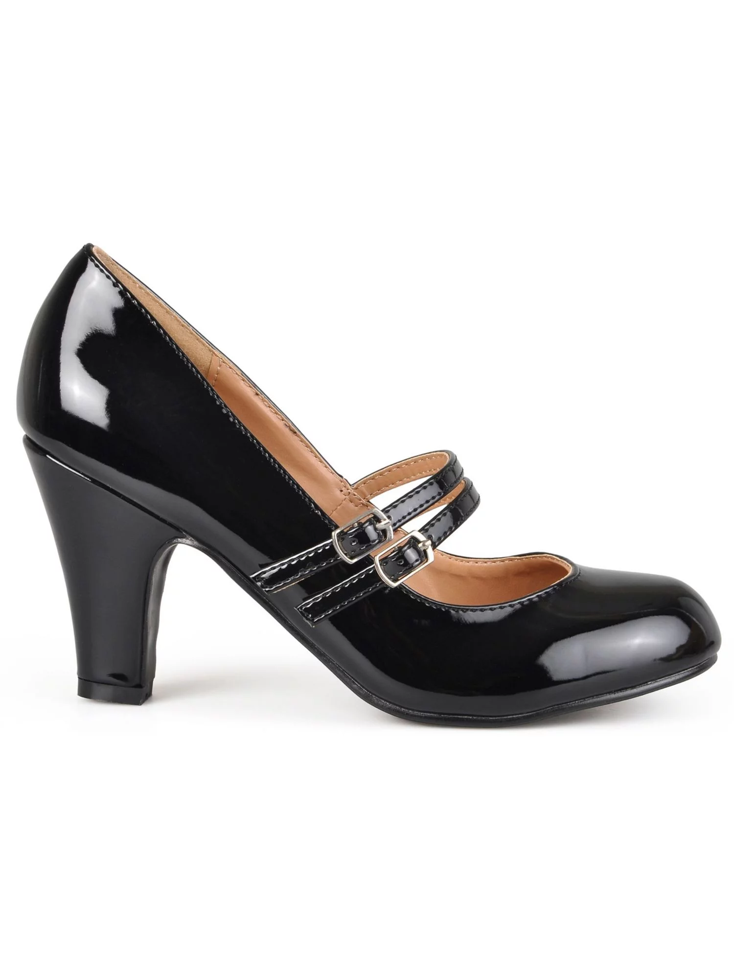 JOURNEE COLLECTION Womens Black Mary Jane Padded Wendy Round Toe Block Heel Buckle Pumps 8 M