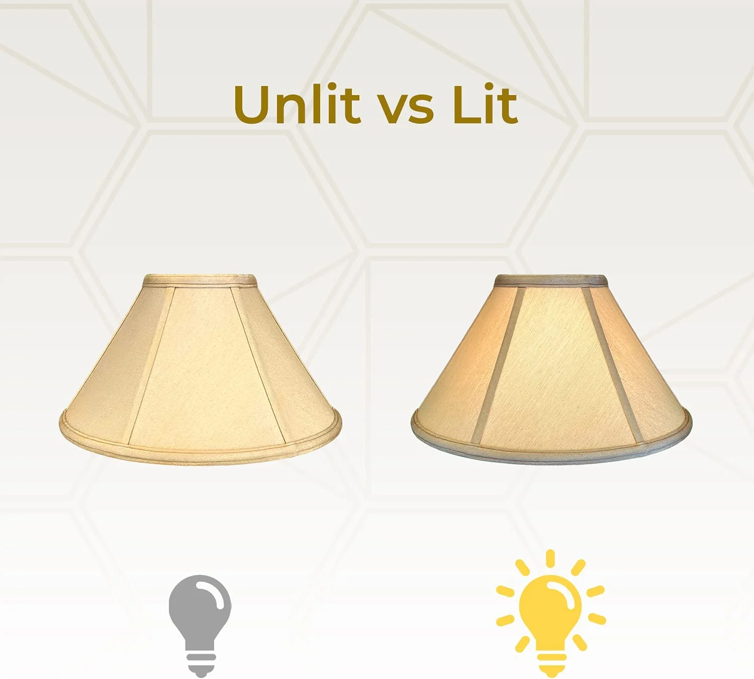 AUCHI Empire Lamp Shade, Antique Gold, 6 x 18 x 11.5