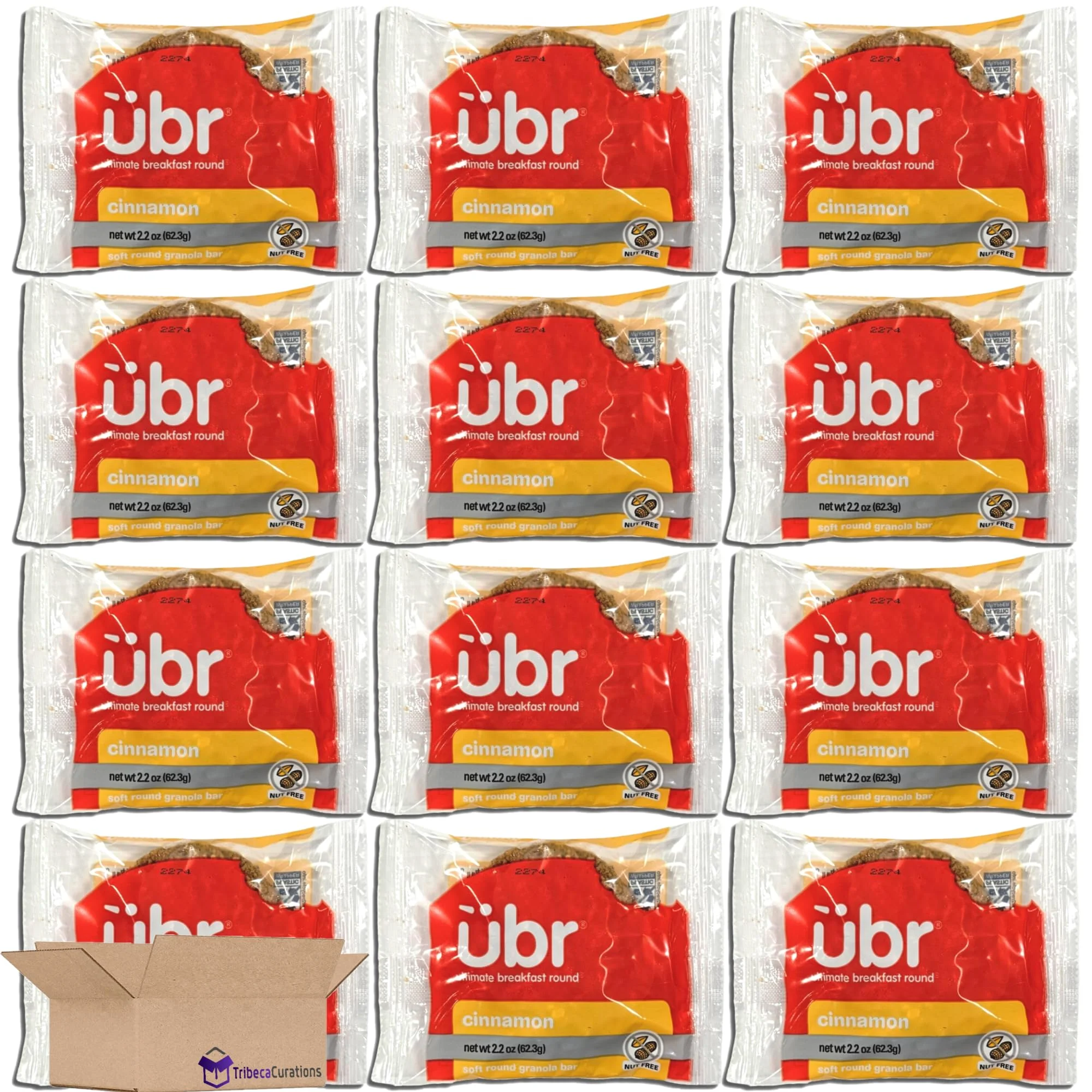 (3 pack) Individually Wrapped Round Cinnamon Granola Bar Value Pack | 2.2 Ounce | Pack of 12