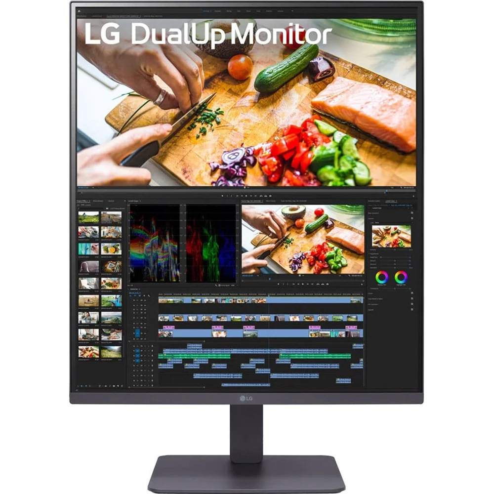Open Box LG 28MQ750-C 28 Inch SDQHD (2560 x 2880) Nano IPS DualUp Monitor with Tilt/Height/Swivel Stand, DCI-P3 98% (Typ.) HDR10, USB Type-C (90W PD) - Black