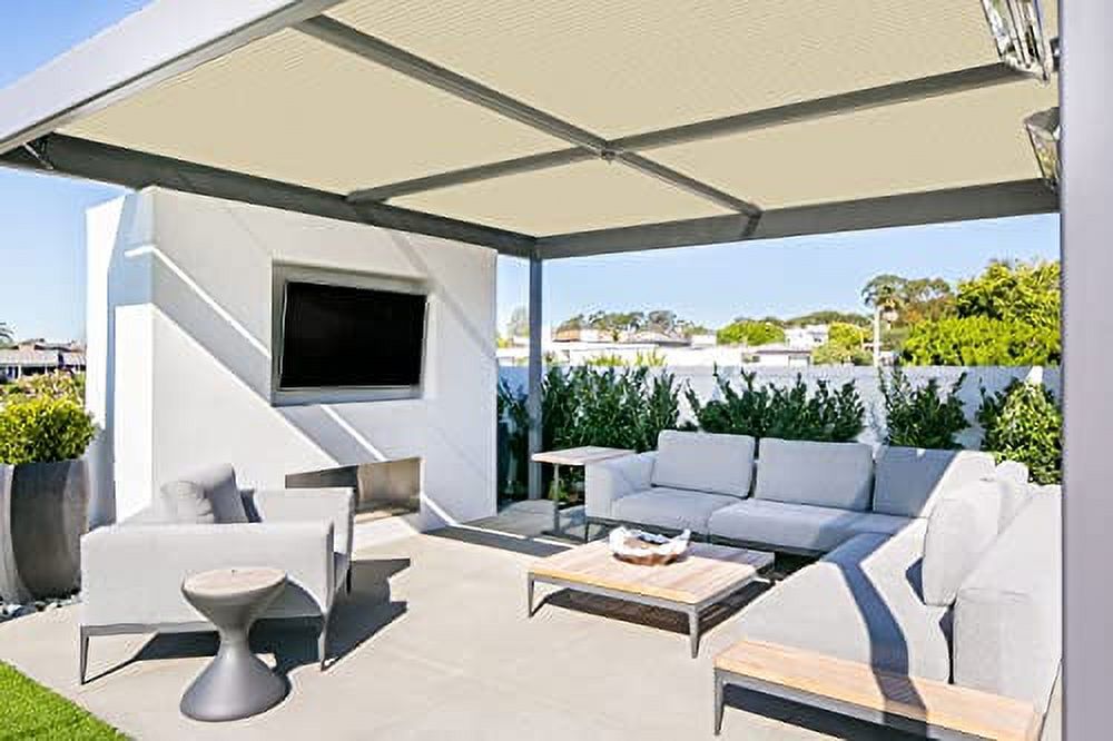 8'x50' Sun Shade Fabric Roll Cloth Pergola Patio Cover Provide Shade Knitting Mesh Screen Heavy Duty Provide Privacy Permeable UV Resistant (Beige)