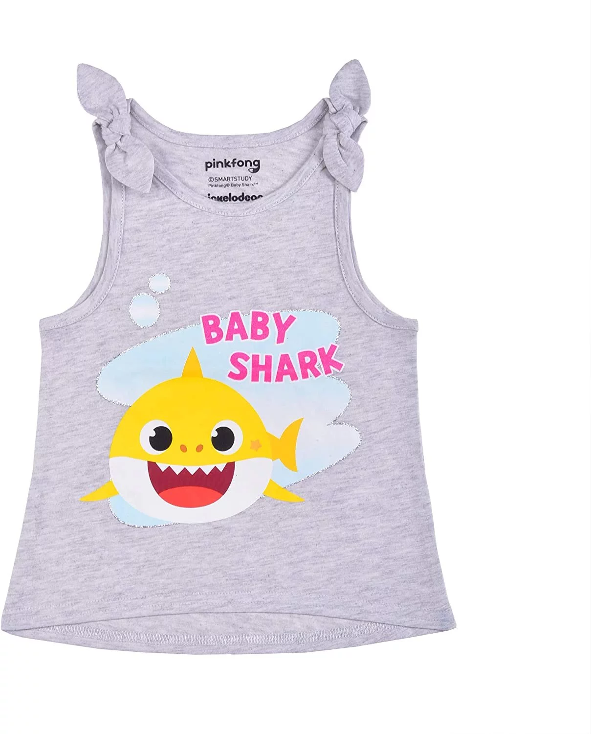 Baby Shark, Daddy Shark and Mommy Shark Girls 3 Piece 2 Short Sleeve Tee and Short Set, Toddler