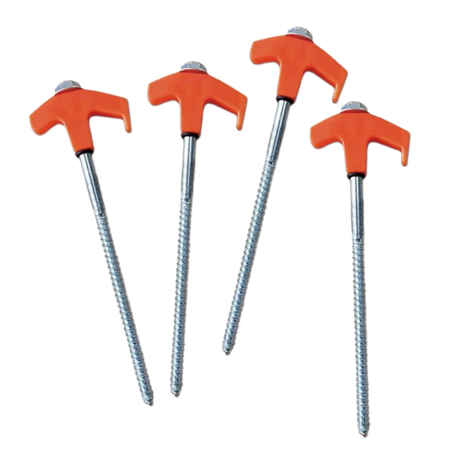 GARENDE 4Pcs Tent Stakes Camping Stakes Multifunctional Accessories Ground Anchors Tent Orange
