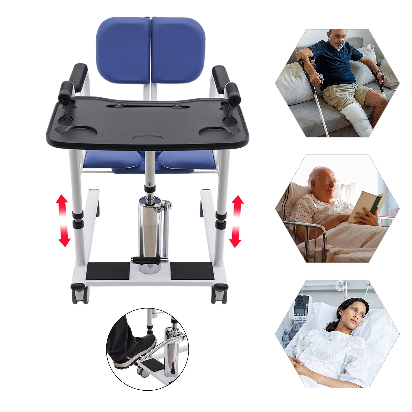 Patient Lift Wheelchair Shower Chair Hydraulic Lift Aid Transfer For Elderly
